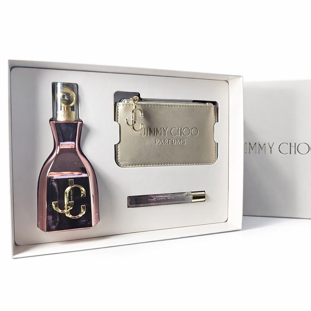 JIMMY CHOO Eau de Parfum I Want Choo With Love 100 ml EDP & 7,5 ml EDP & Kulturtasche Neu