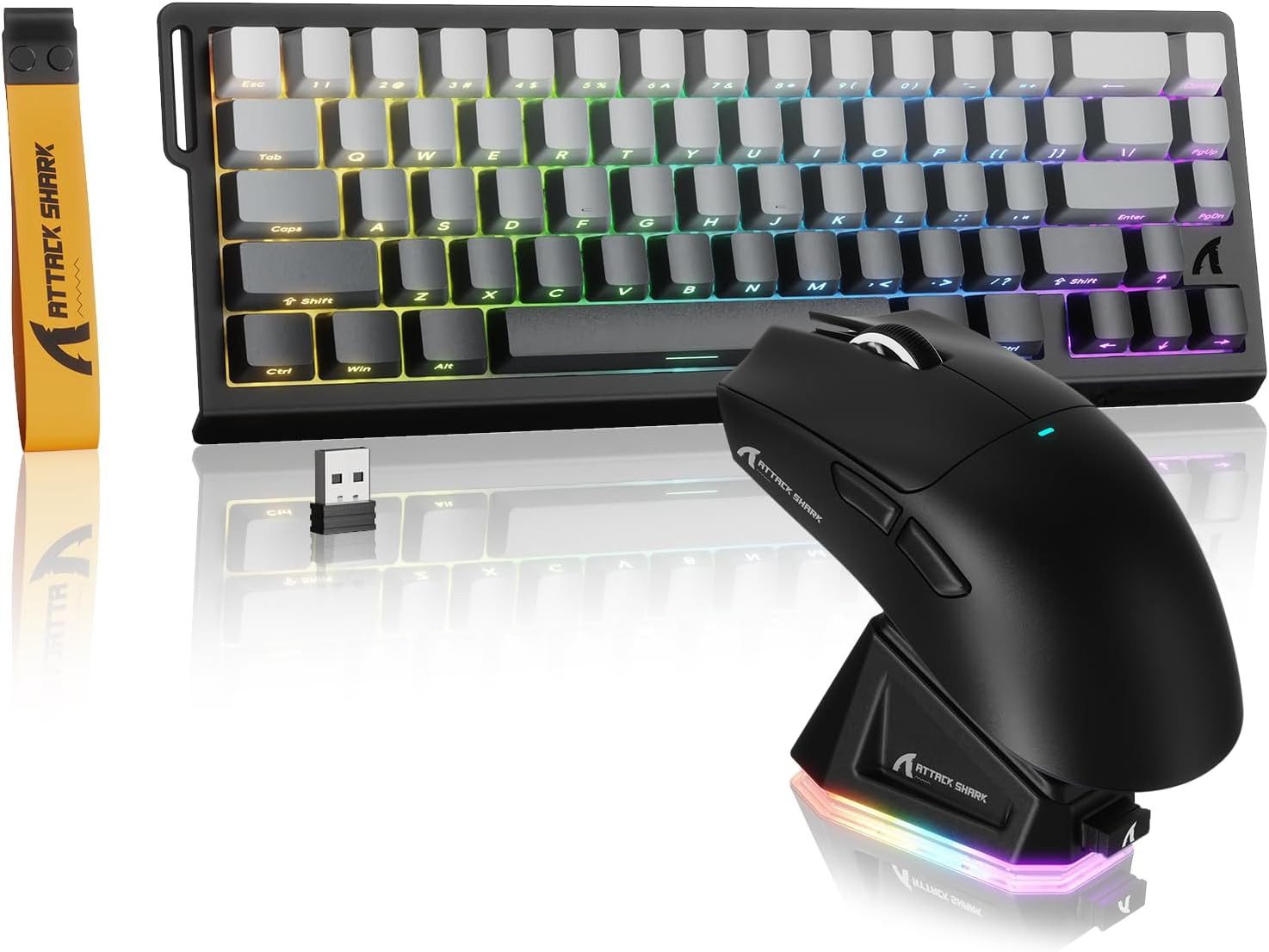 MAMBASNAKE Kabelloses Gaming 8KHz Rapid Trigger Tastatur- und Maus-Set, Ultraleichte RGB Gaming Bundle mit Magnet Switch & Tri-Mode Verbindung