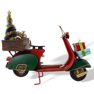 Aubaho Dekoobjekt Roller Weihnachten Dekoration Metall Nostalgie 28cm Antik-Stil Geschen