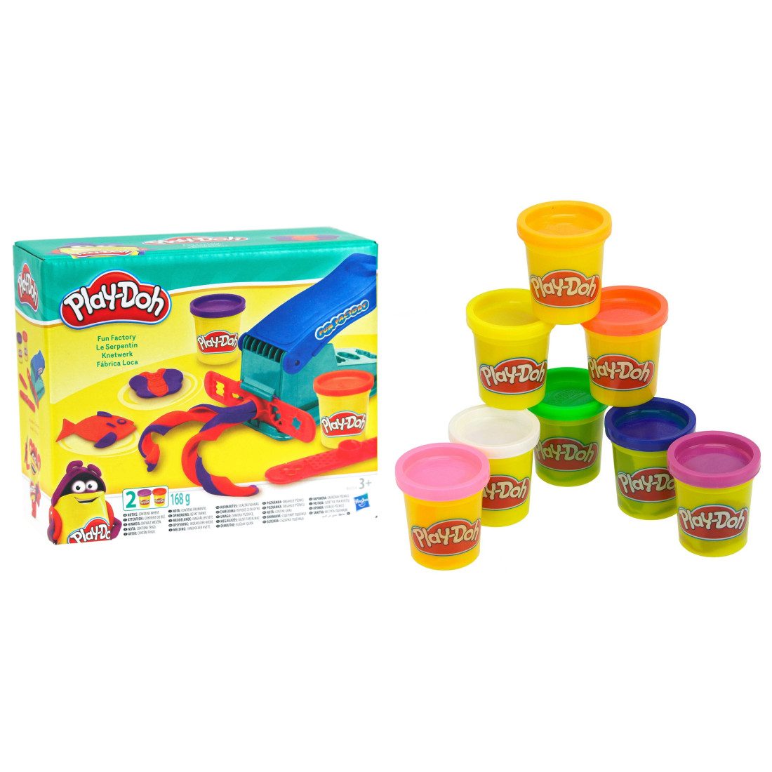 Play-Doh Knete Play-Doh Knetwerk Fun Factory mit 8er Pack Knete Regenbogen