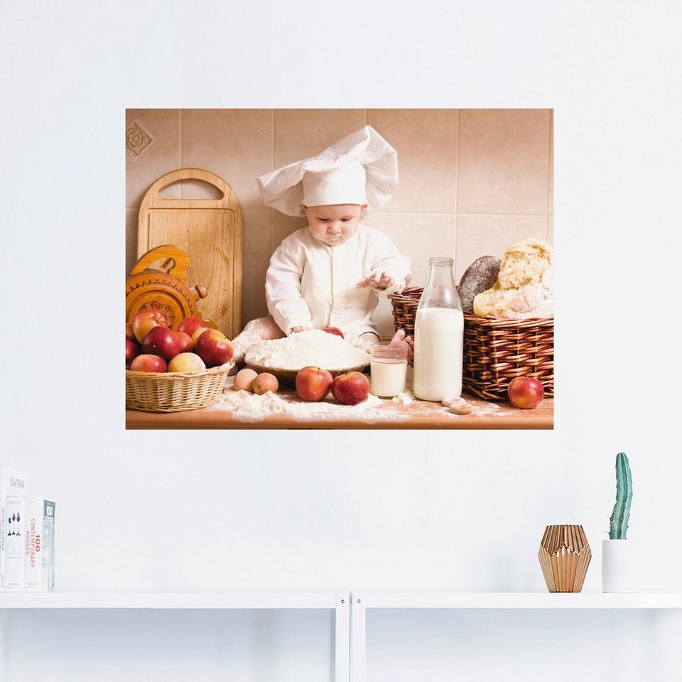 Artland Wandbild Küche Junge Kind Backen, Bilder von Kindern (1 St), als  Alubild, Leinwandbild, Wandaufkleber oder Poster in versch. Größen