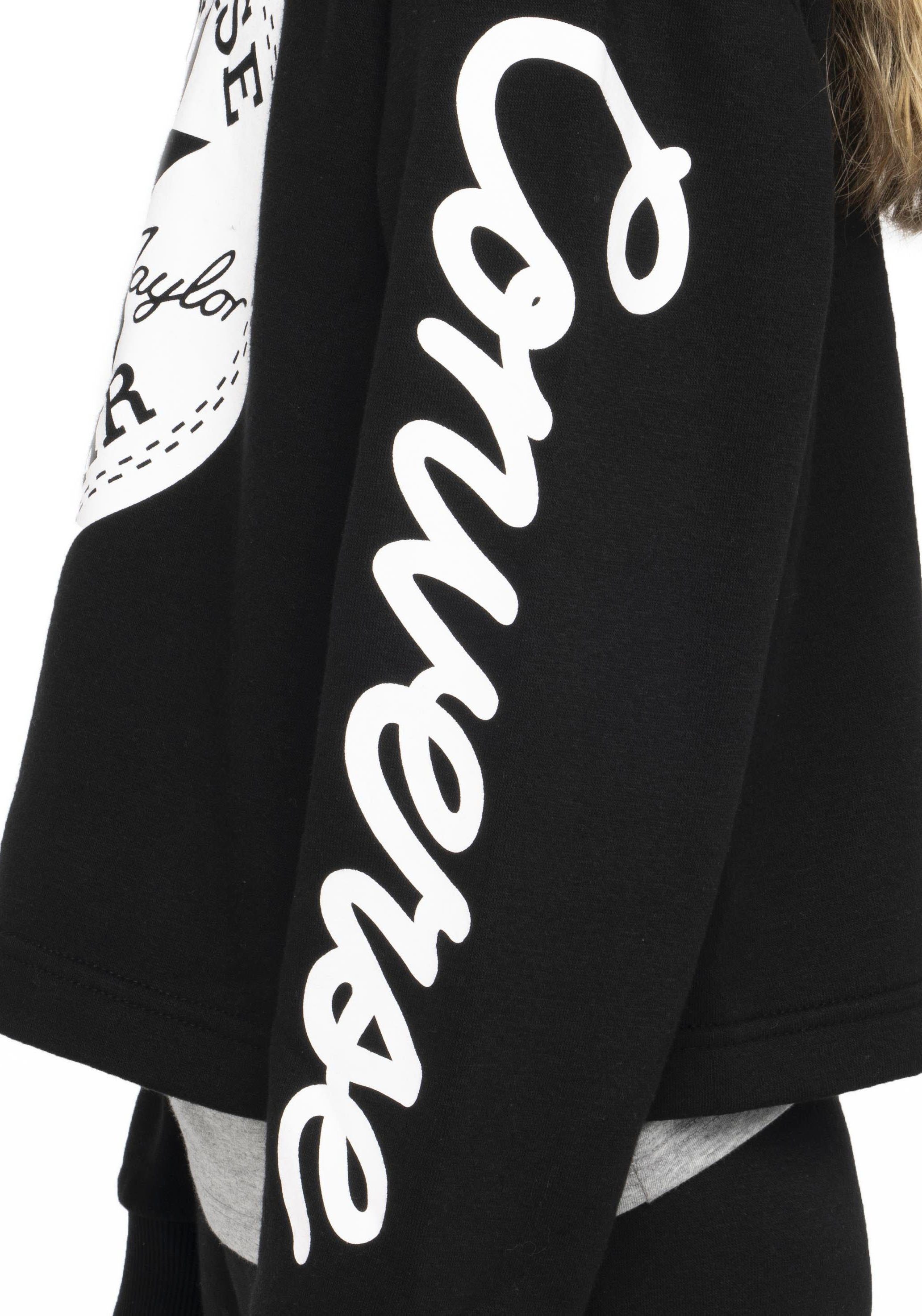PATCH CROPPED CHUCK HOODIE Converse Kapuzensweatshirt black für Kinder -