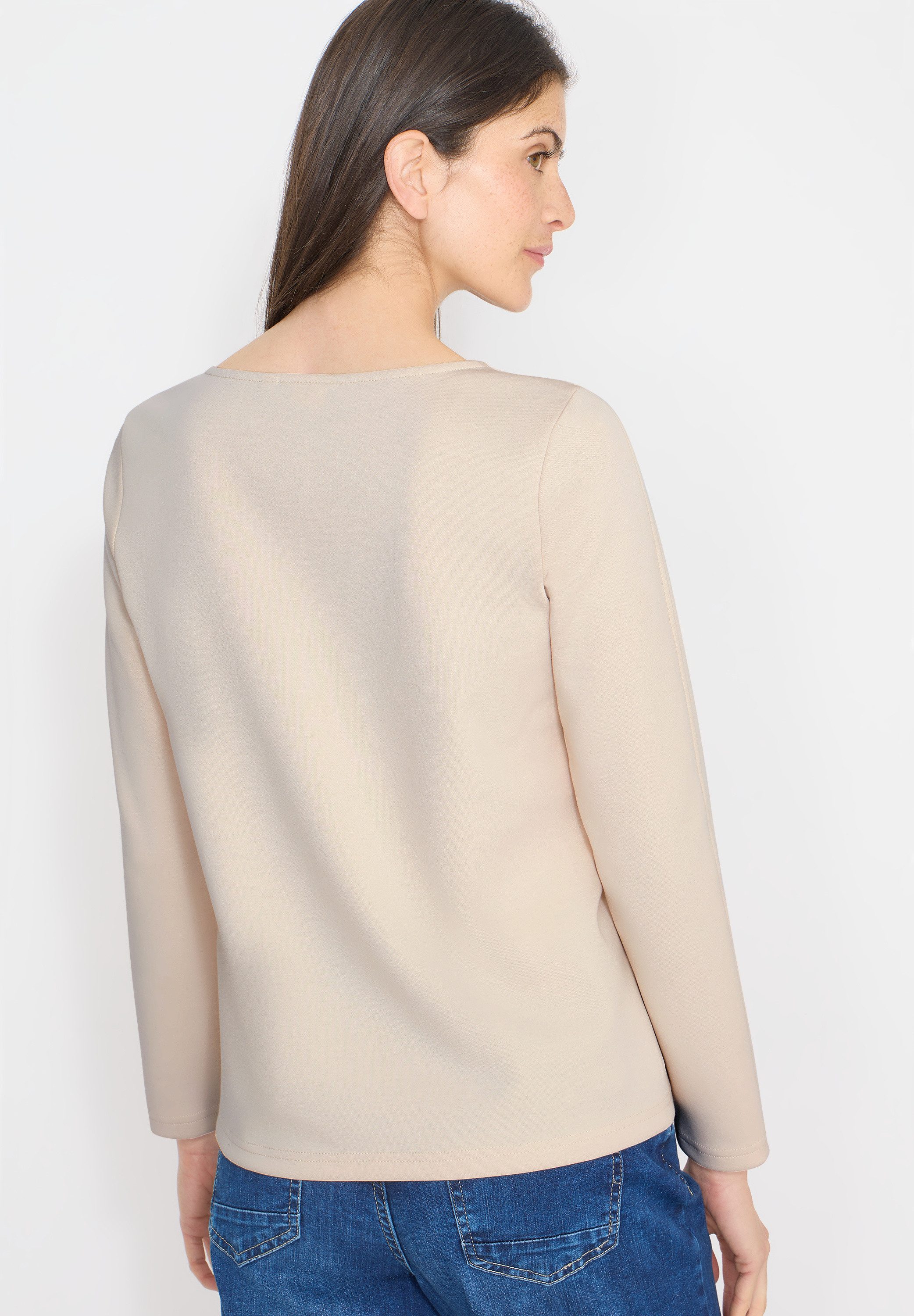 CECIL Langarmshirt modernes Front-Artwork mit Stickerei
