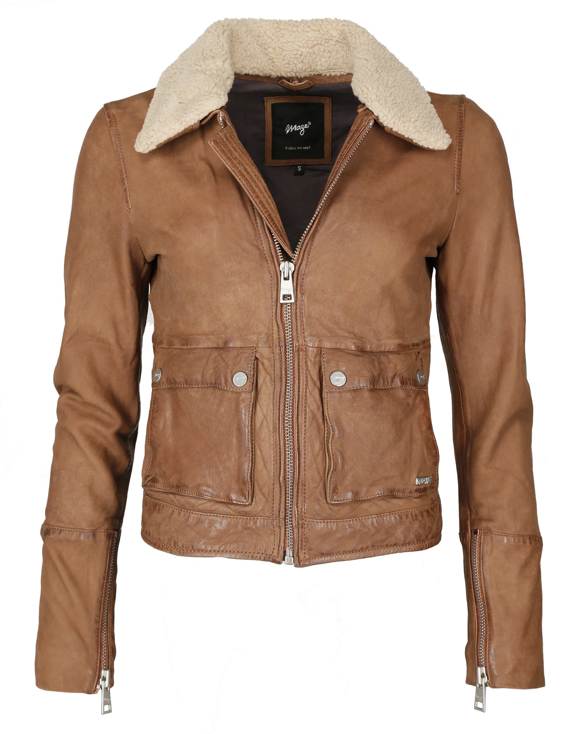 Maze Lederjacke 42020103 cognac