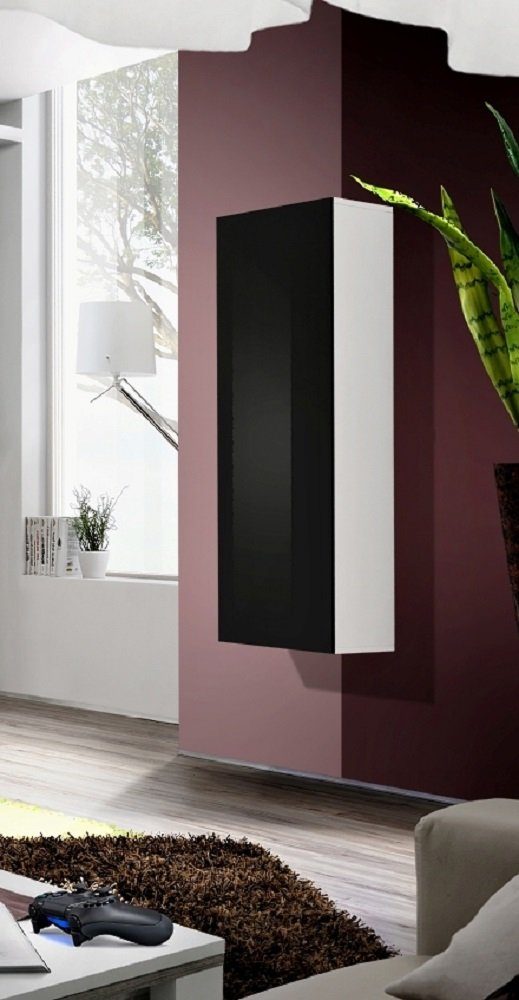 ASM-Moebel Hängevitrine Hängevitrine Glasvitrine FLY II Hochglanz Led Push-Click 12 Varianten Hochglanzfronten Led Beleuchtung und Push-Click System