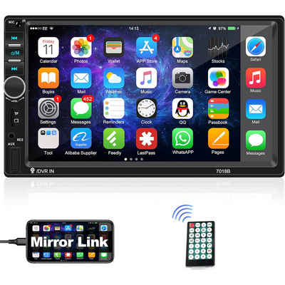 Hikity Autoradio 7" 2 Din LCD Touchscreen Multimedia Player Autoradio (Unterstützung der Rückfahrkamera, Bluetooth Car Audio Unterstützung Mirror-Link)