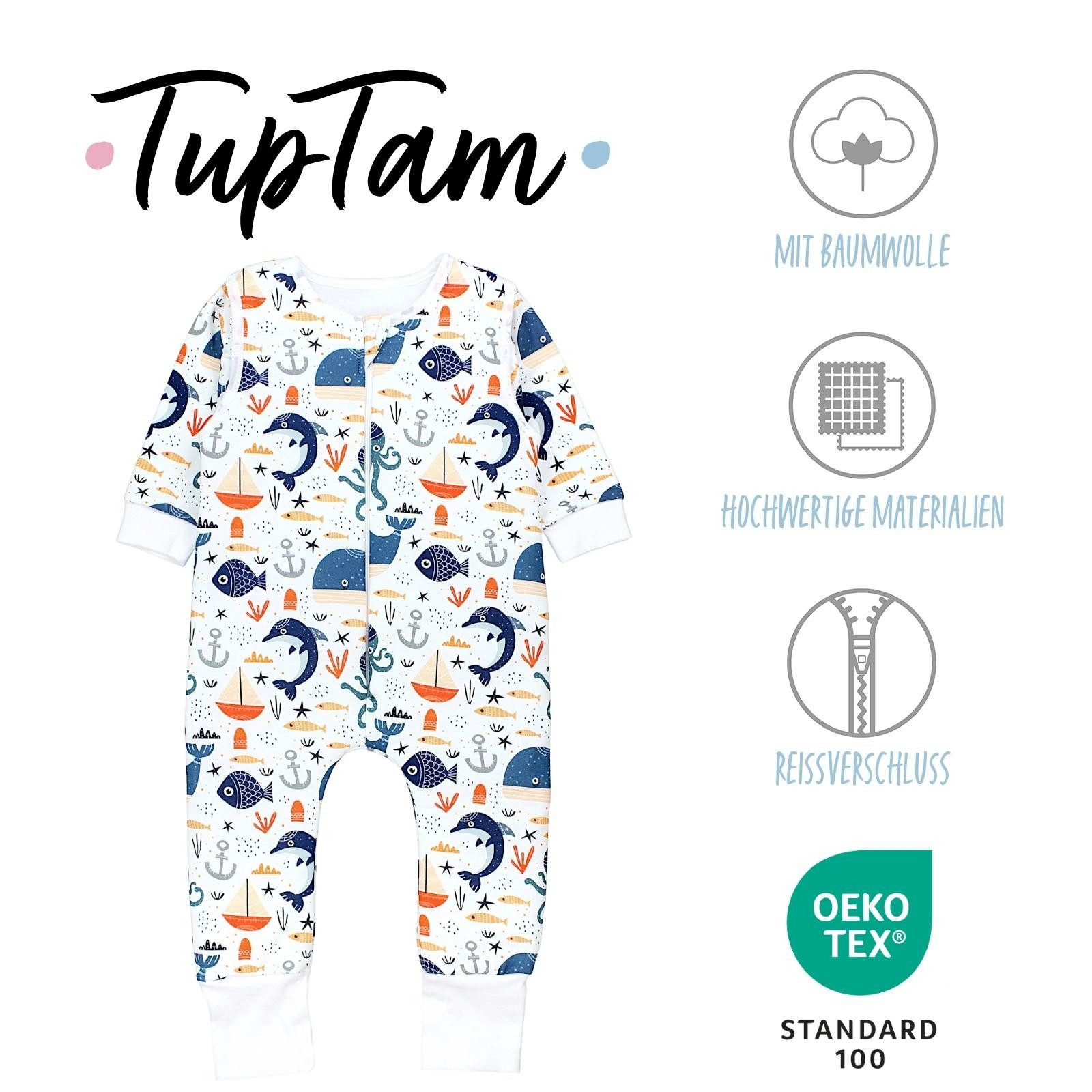 TupTam Babyschlafsack 2.5 TOG Schlafsack BIO-Baumwolle mit Beinen und Ärmeln Herbst Winter – Bild 2 von 5