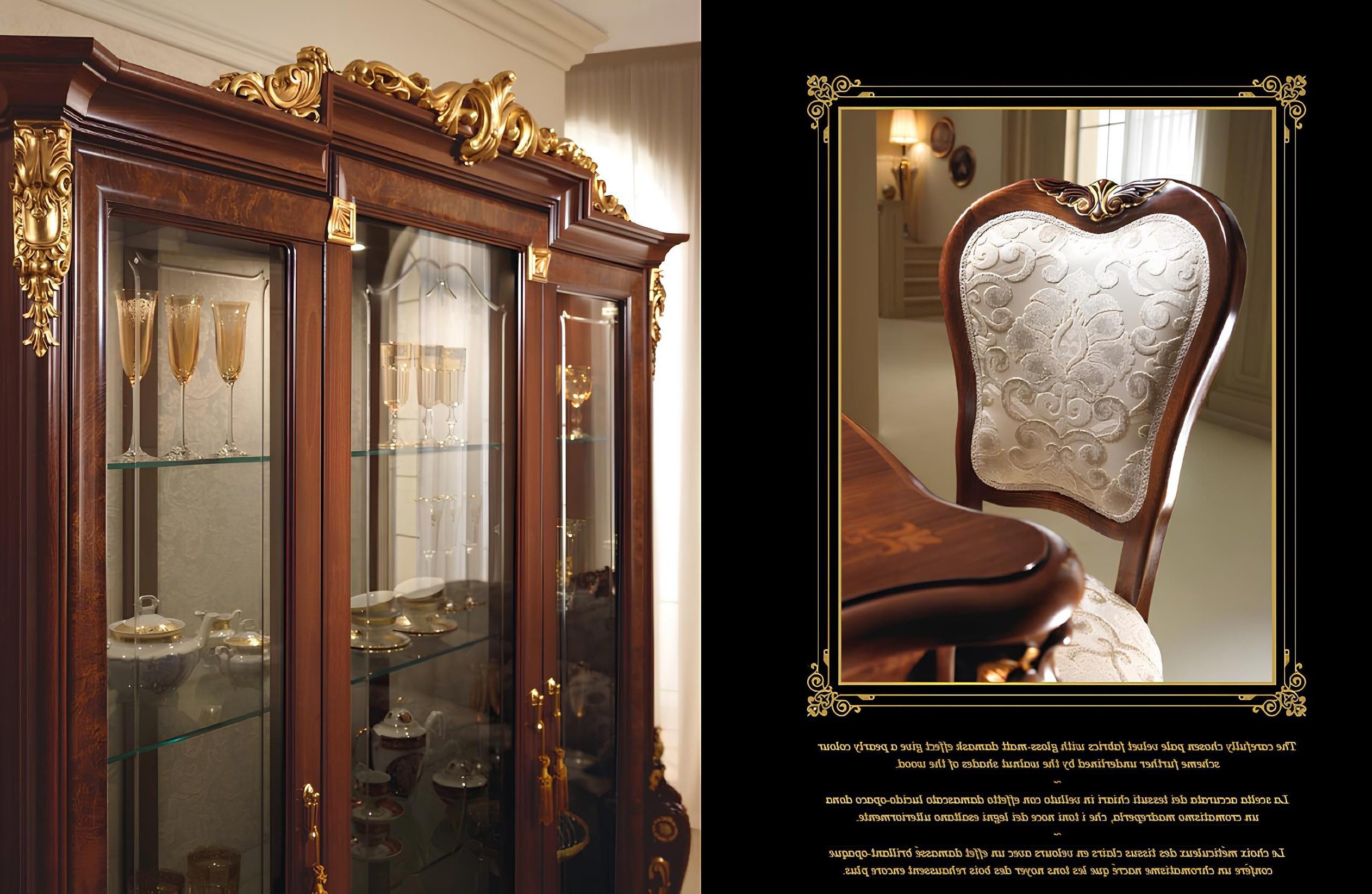 Xlmoebel Esszimmerstuhl Klassischer Designerstuhl aus Holz im italienischen Barockstil, Made in Europa