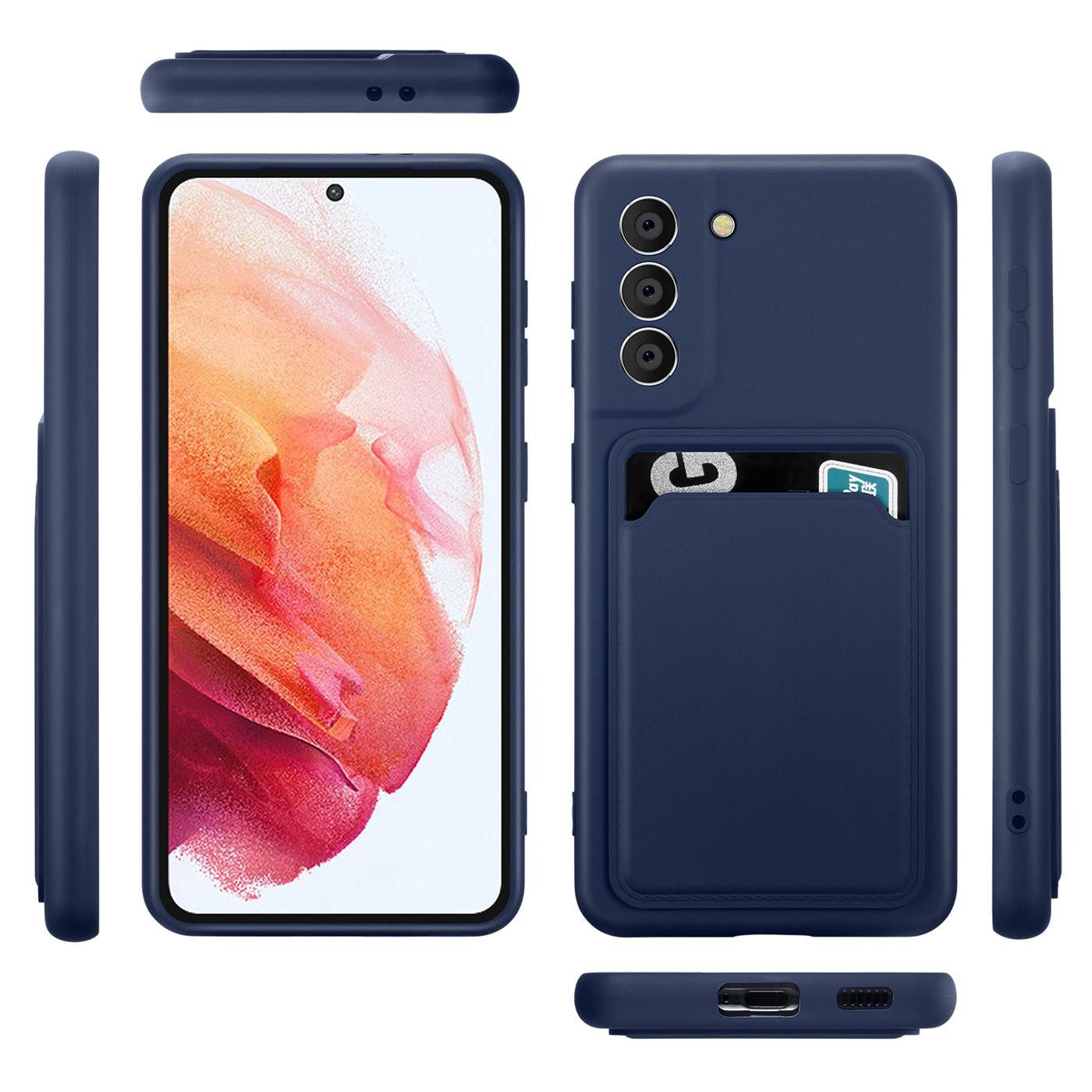CoolGadget Handyhülle Schutzhülle mit Kartenfach für Samsung Galaxy S21 6,2 Zoll, Silikon Case Slim TPU Cover Tasche mit Aufbewahrung EC Karte Ausweis
