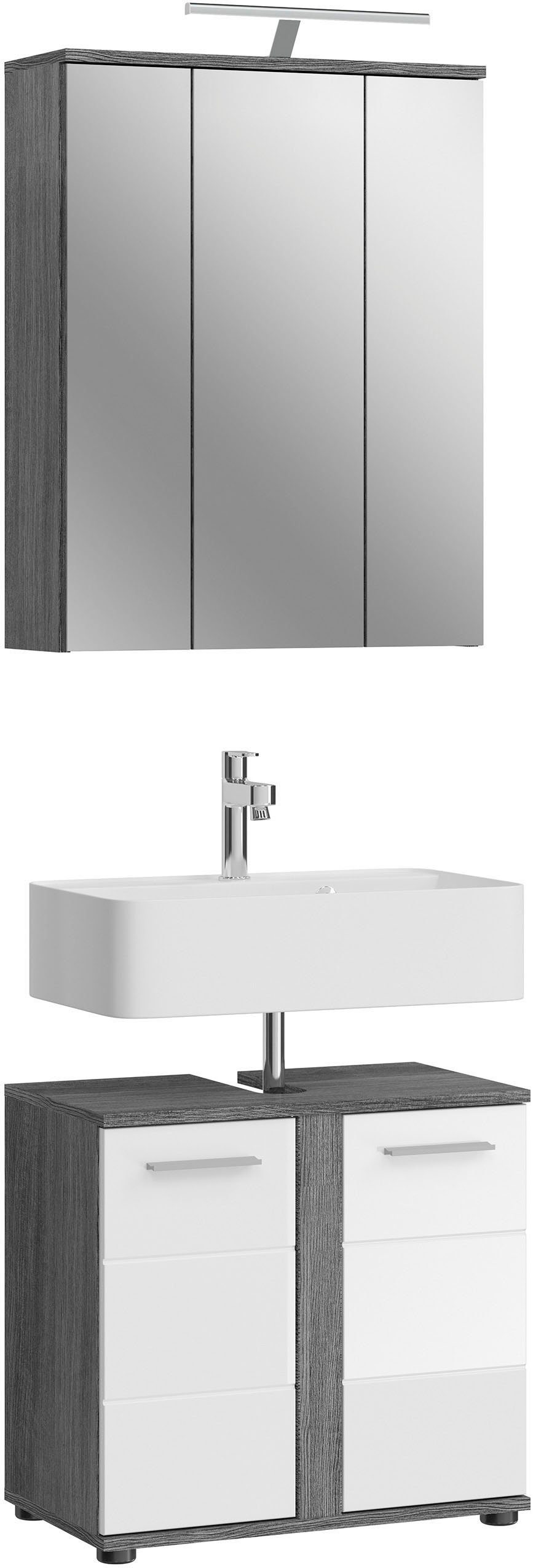 welltime Badmöbel-Set LUCCA, 2 teilig, TOPSELLER!, inklusive LED Beleuchtun günstig online kaufen