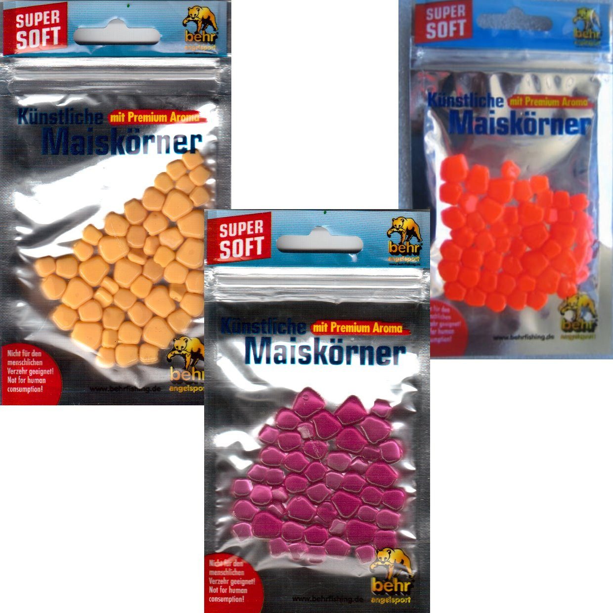 Behr Kunstköder Behr Trendex künstliche Maiskörner - 3 Farben wählbar - Hakenköder, Auffällige Farben