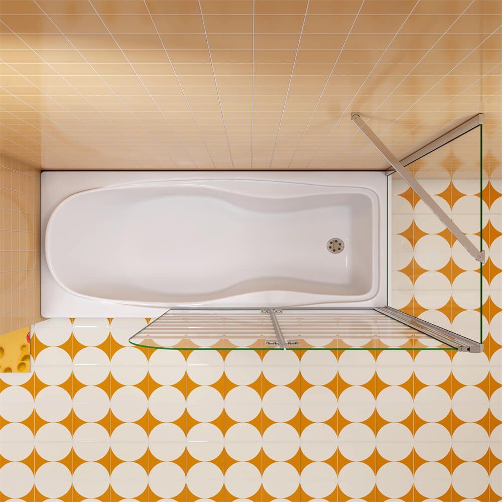 duschspa Badewannenaufsatz Faltwand Badewannenaufsatz mit Seitenwand Glaswand auf Badewanne, Einscheibensicherheitsglas, Sicherheitsglas, (Set), Breite 120cm