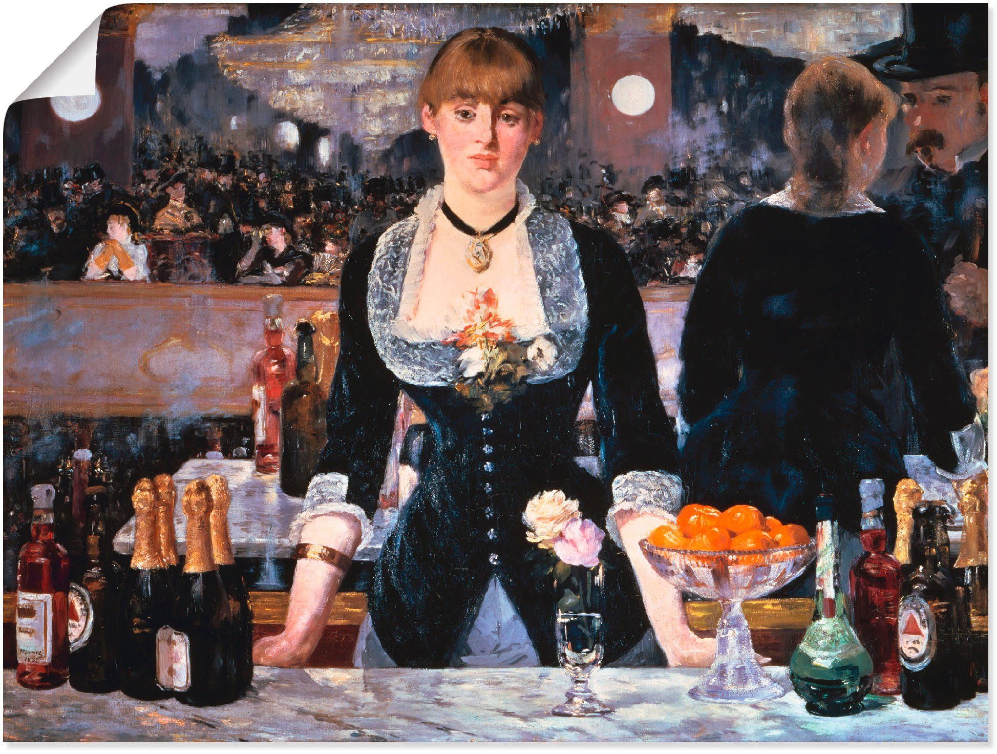 Die Größen Bar (1 Poster des Folies-Bergeres, Alubild, St), um oder Artland Frau Wandbild Wandaufkleber in 1881, Leinwandbild, als versch.