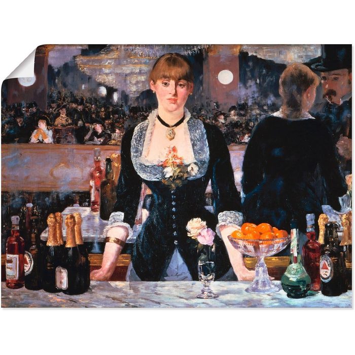 Artland Wandbild Die Bar des Folies-Bergeres um 1881 Frau (1 St) als Alubild Leinwandbild Wandaufkleber oder Poster in versch. Größen