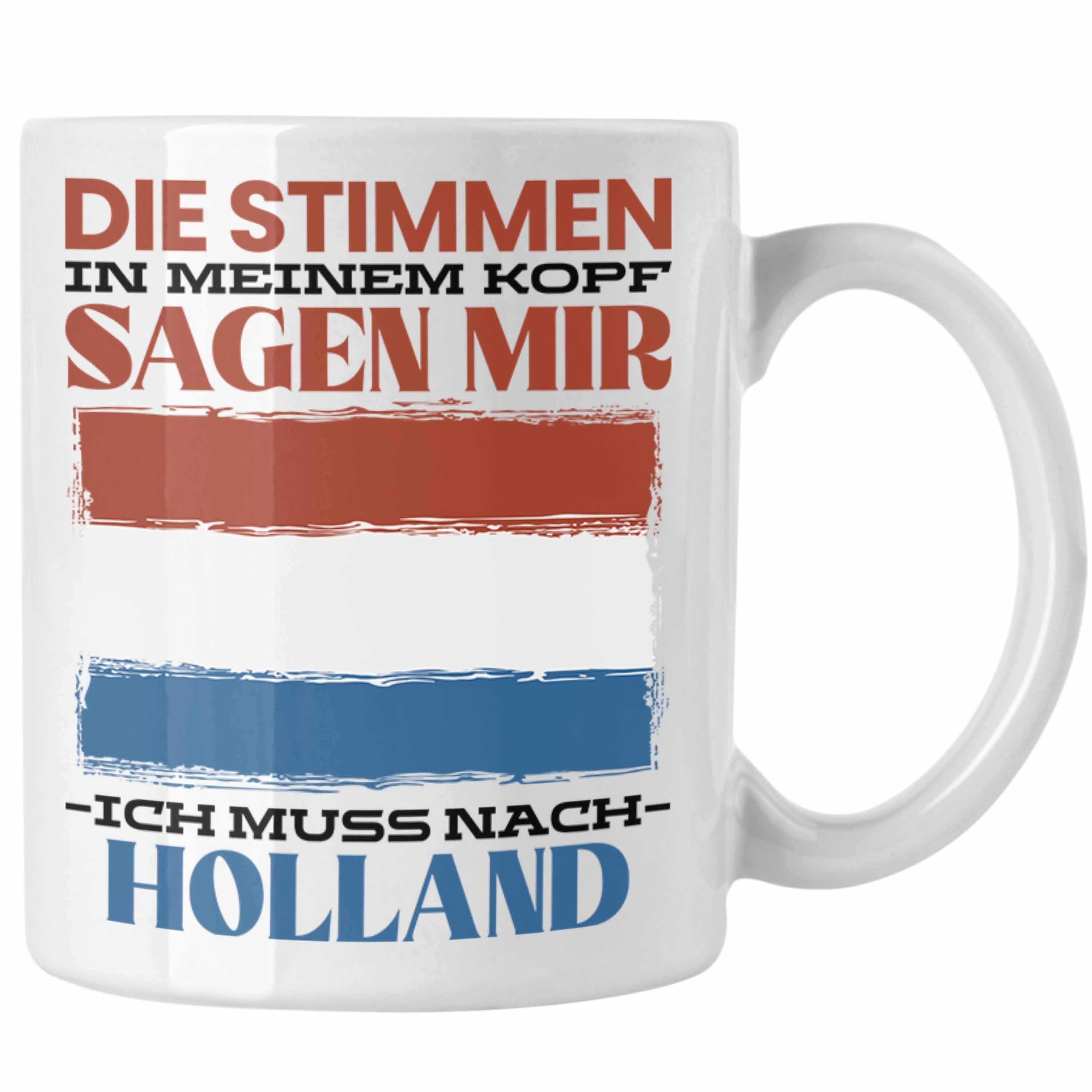 Trendation Tasse Holland Niederlande Tasse Urlaub Heimat Geschenk Spruch Holländer Gesc Weiss