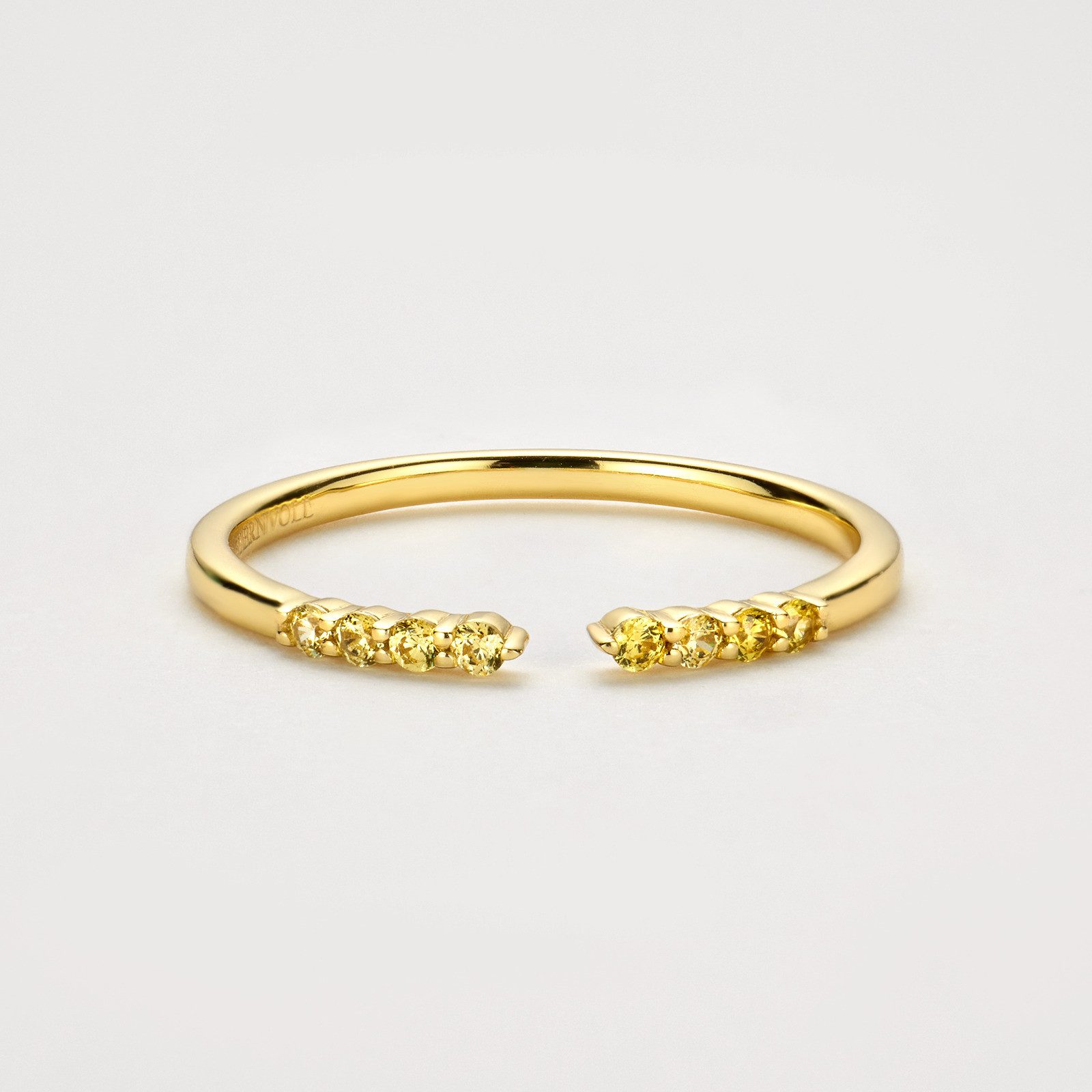 Sternvoll Goldring Open Diamond Ring, Offenes Ringdesign, Handgefertigt,18K Gold, Minimalistisch