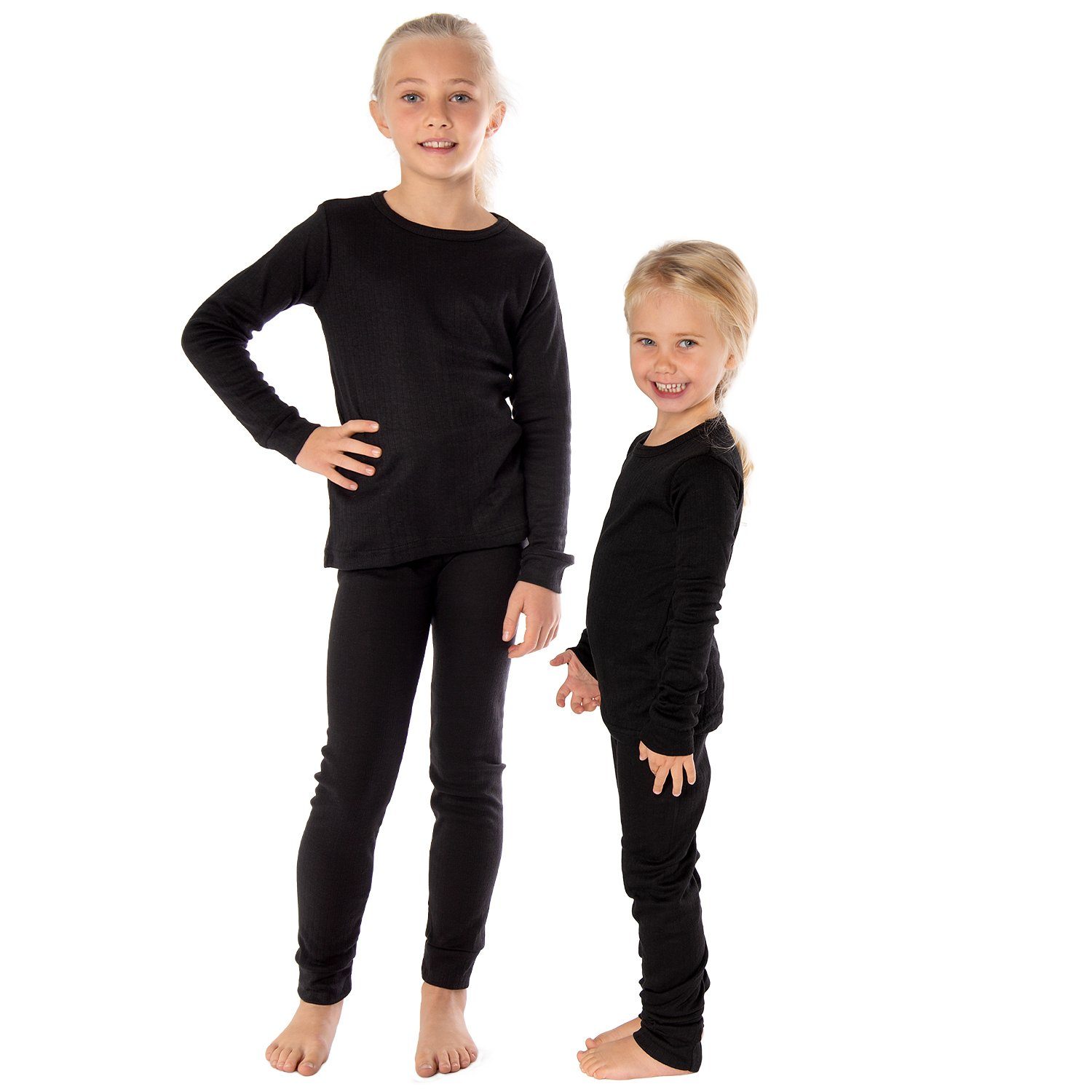 Unterhose cuddle Schwarz Snake Set Unterhemd Black Kinder + Thermounterhemd (2-St) Thermounterwäsche