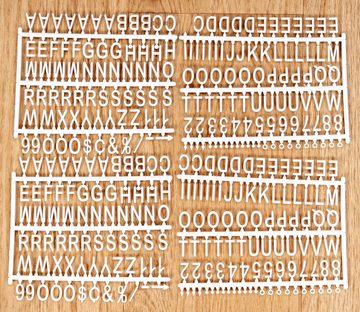 Levandeo® Memoboard, levandeo Buchstaben Tafel Holz 30x40cm Letter Board Schwarz Stoff