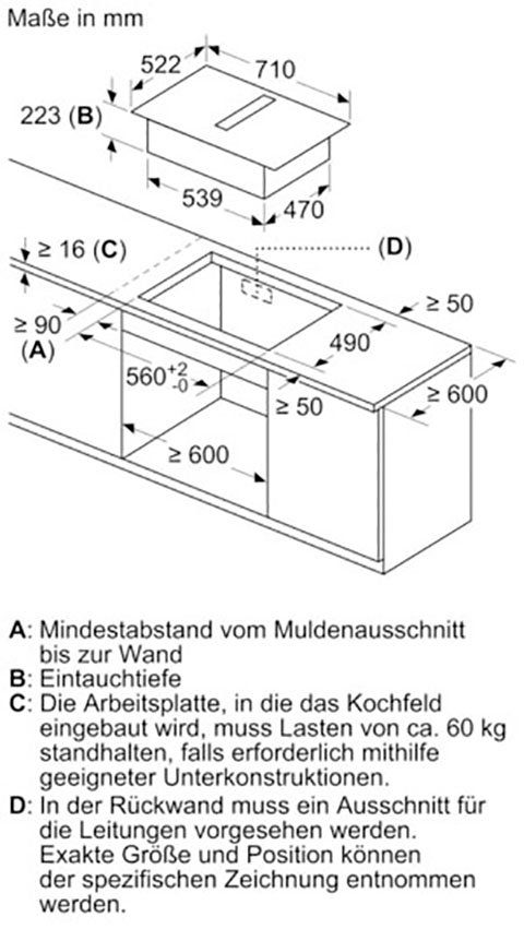 mit iQ500 ED711FQ15E Kochfeld Dunstabzug SIEMENS