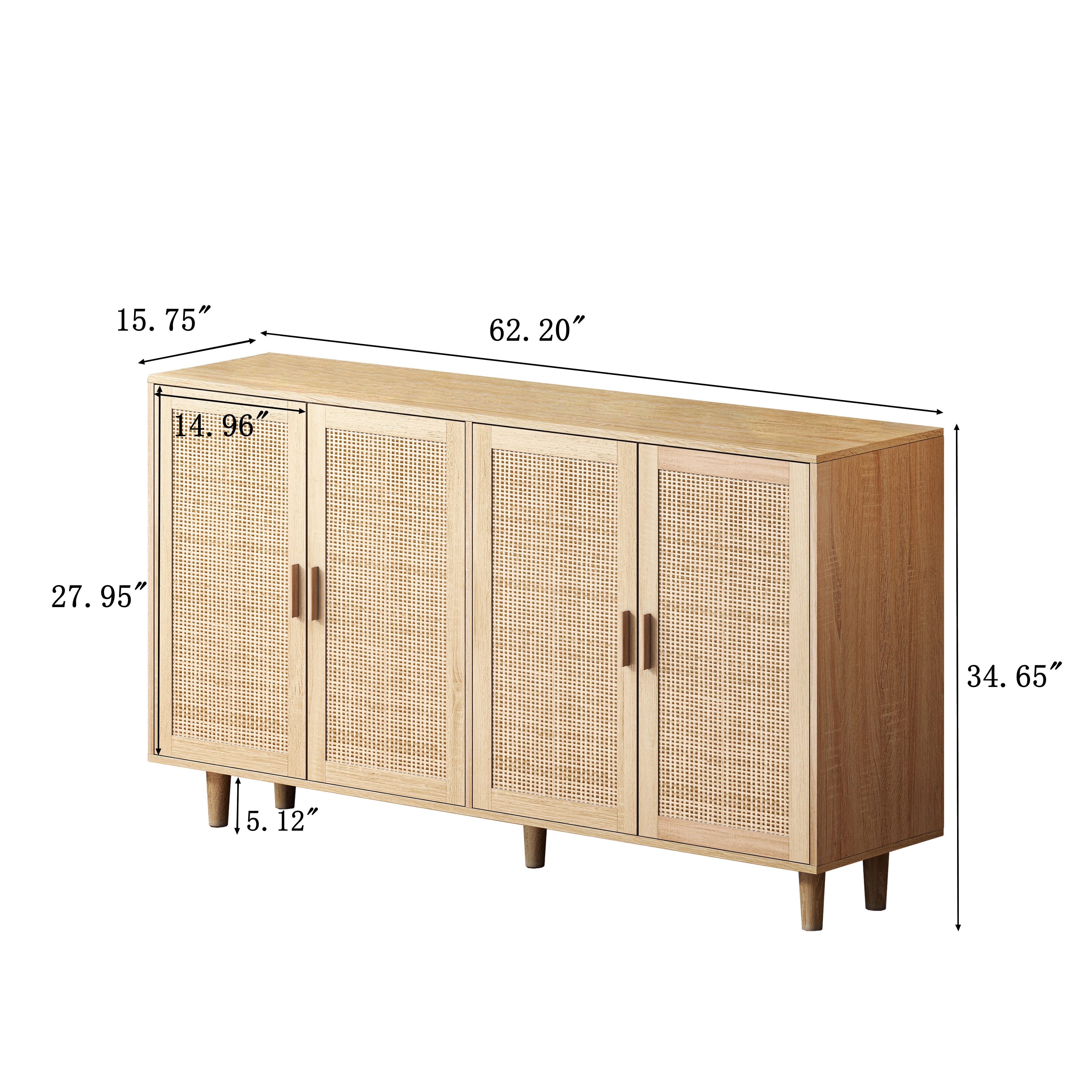 Celya Sideboard 158CM Sideboard Schlafzimmer, Rattanschrank, günstig online kaufen