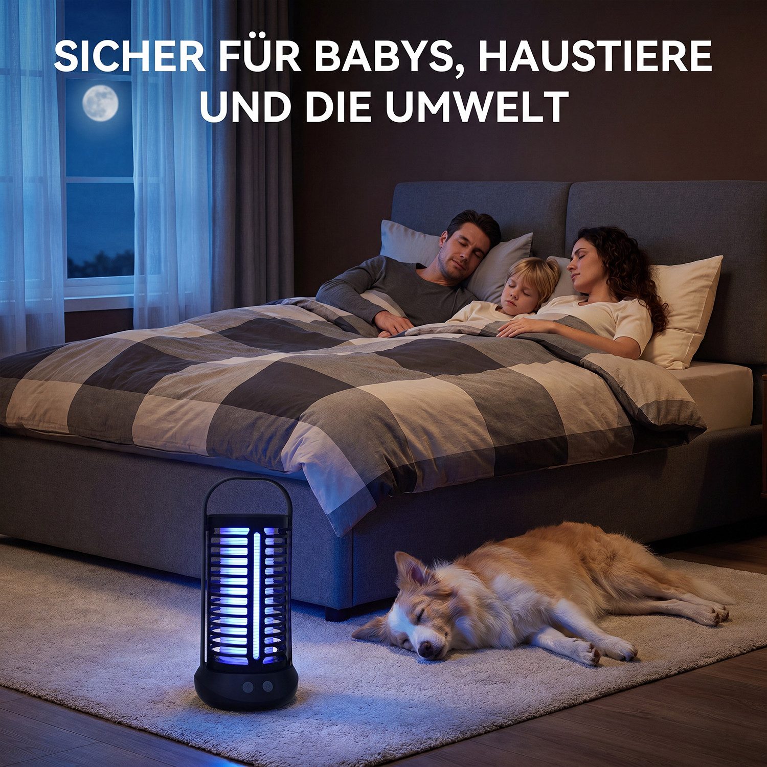 oyajia Ultraschall-Tierabwehr Insektenvernichter Mückenlampe UV-Lampe Insektenfalle mit 4000mAh-Akku, Mückenlampe Elektrisch, 360° Schutz & Leicht zu Reinigen