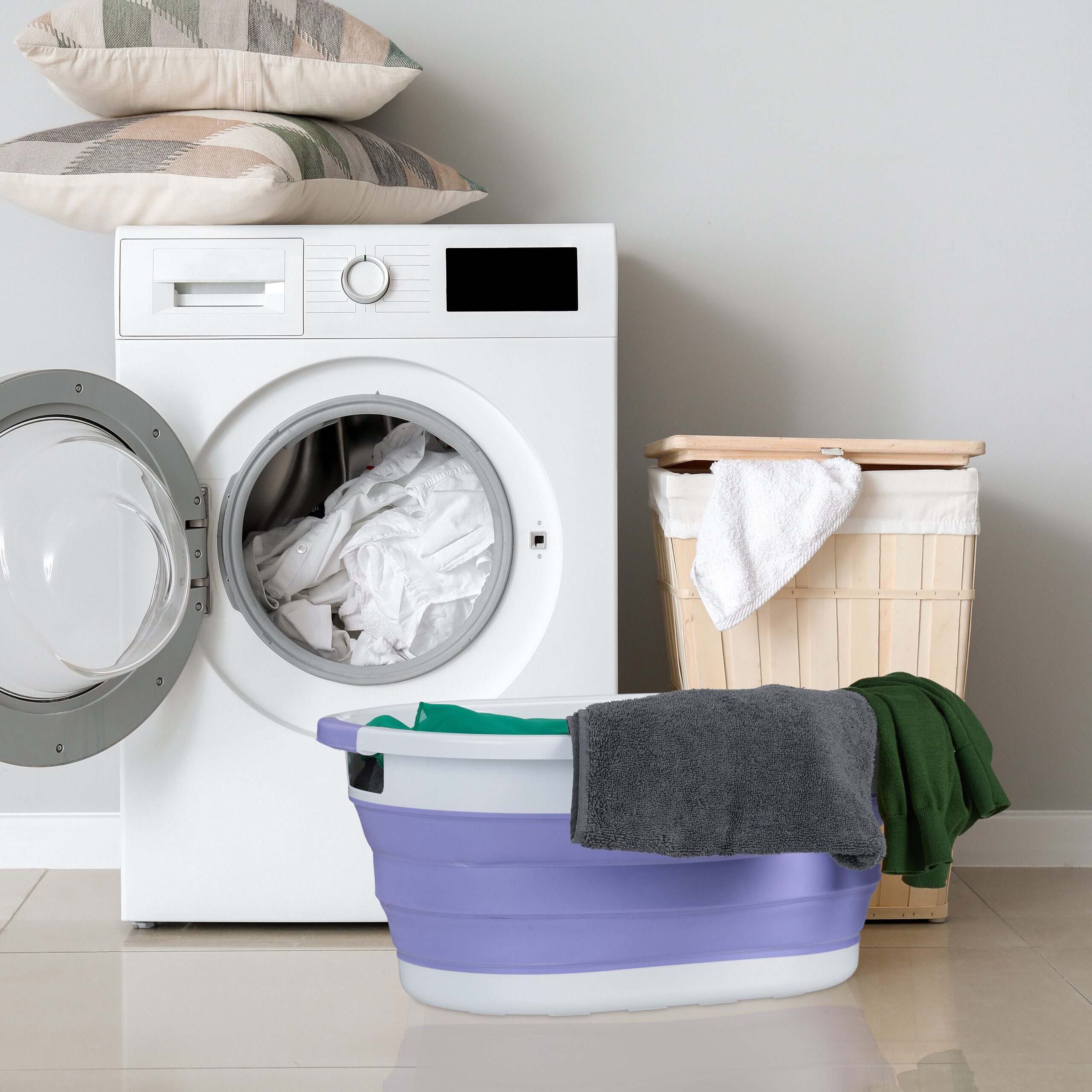 relaxdays Wäschekorb Faltbarer Wäschekorb 36 Liter günstig online kaufen