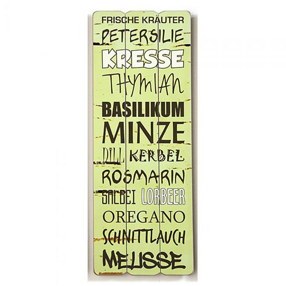 Bild Antik Holzschild BASILIKUM MINZE Vintage Retro Schild