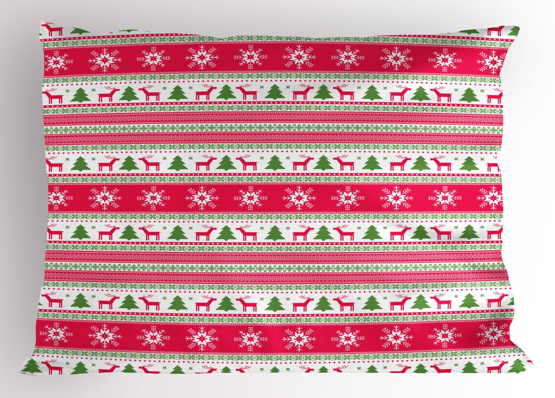 Kissenbezüge Dekorativer Standard King Size Gedruckter Kissenbezug, Abakuhaus (1 Stück), nordisch Needlework Stil Weihnachten