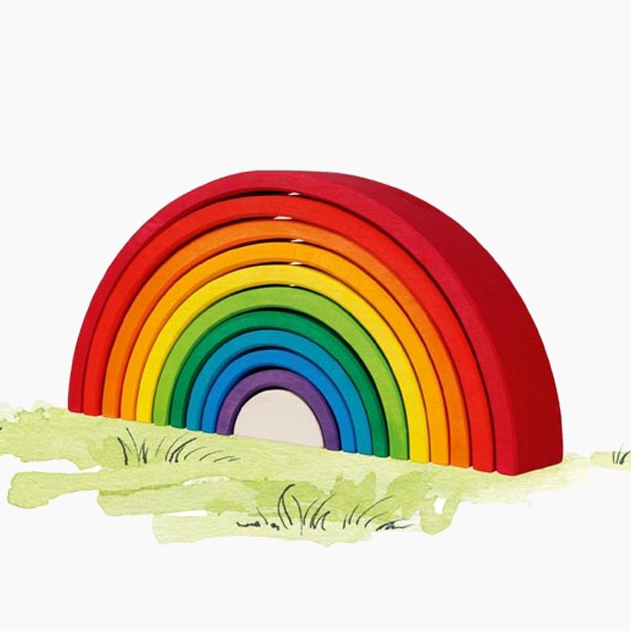 goki Stapelspielzeug Bausteine, Großer Regenbogen, (packung, 11-tlg), ein Klassiker unter den Holzspielzeugen.