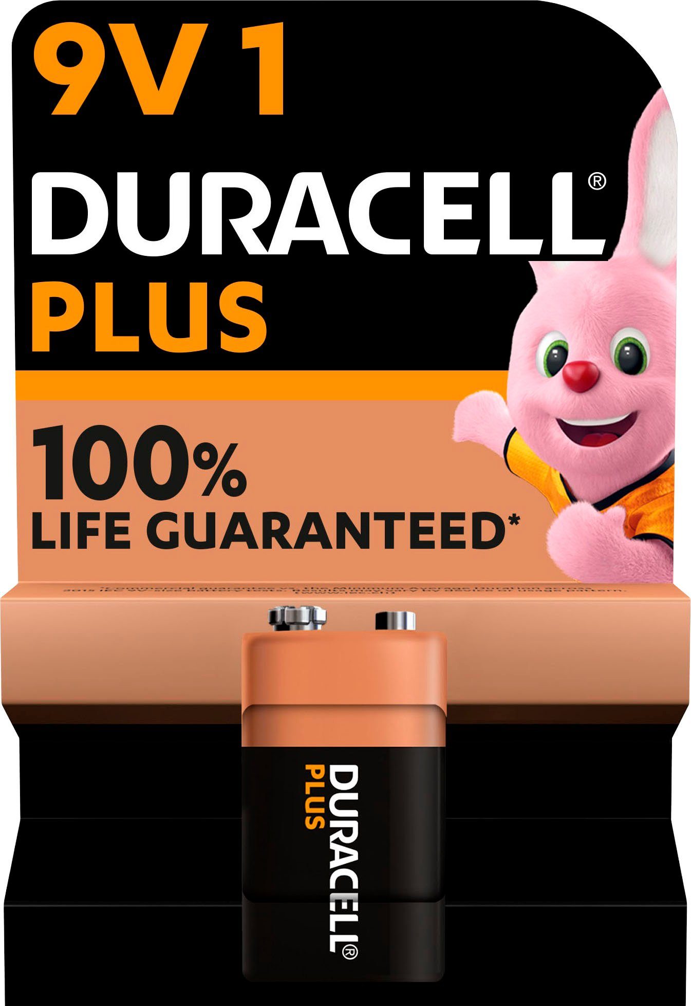 (1 Stück Batterie, St) 6LR61 Duracell Plus 1