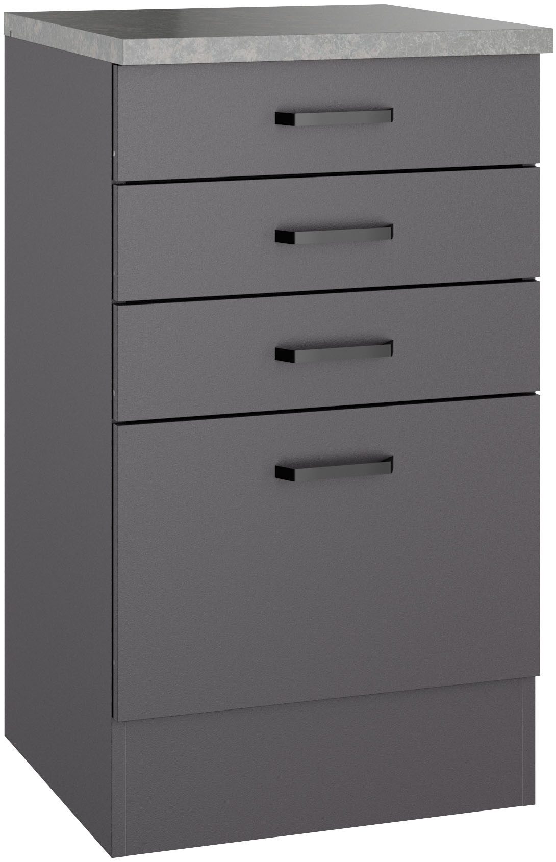 OPTIFIT Unterschrank OPTImulti Breite 50 cm, Tiefe 50 cm, mit 3 Schubkästen, 1 Auszug