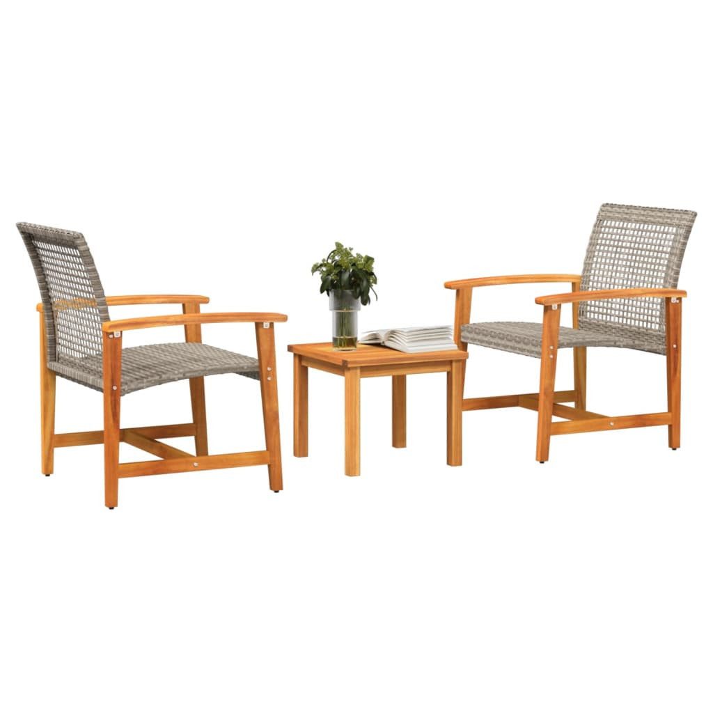 vidaXL Sofaelement 3-tlg. Bistro-Set Grau Poly günstig online kaufen