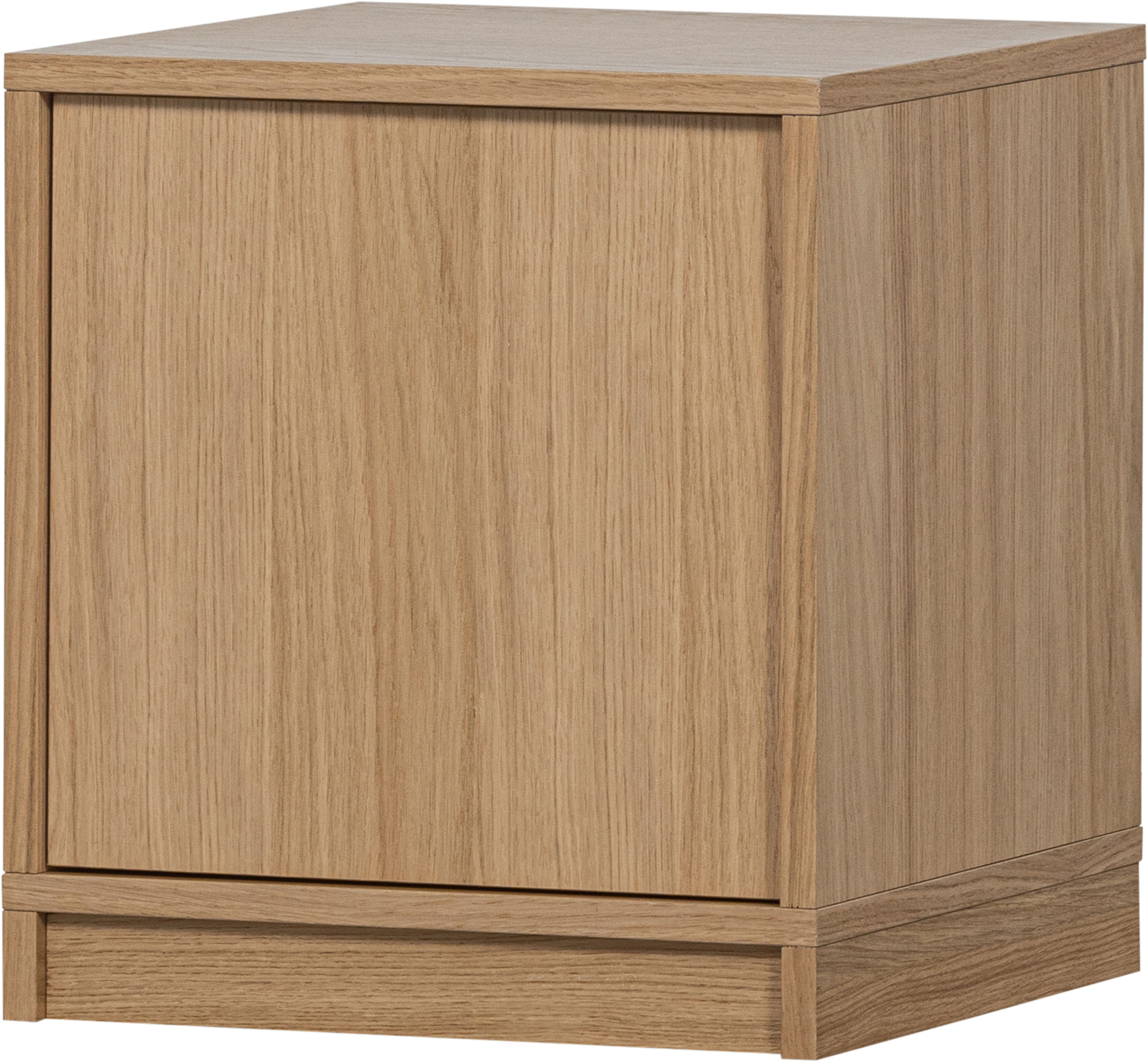 WOOOD Sideboard Modulair mit Eichenfurnier und Druckmechanismus B 40 x T 40 x H 44 cm, Tragkraft 15 kg pro Einlegeboden, kompakte Ausführung