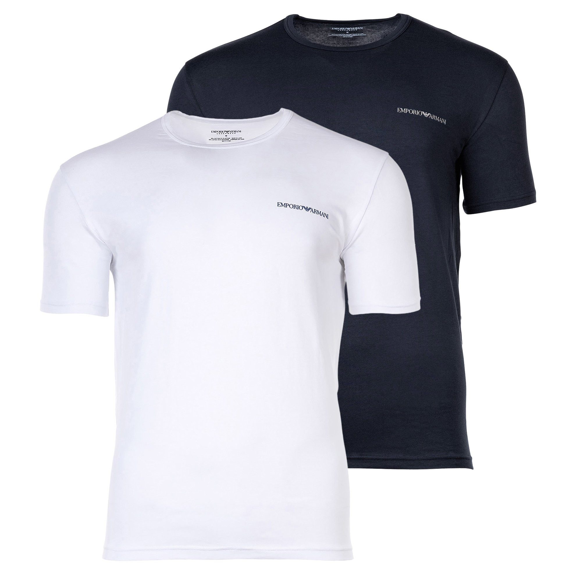 Emporio Armani T-Shirt Herren T-Shirt 2er Pack Baumwolle Pure Cotton (Packung, 2er Pack)