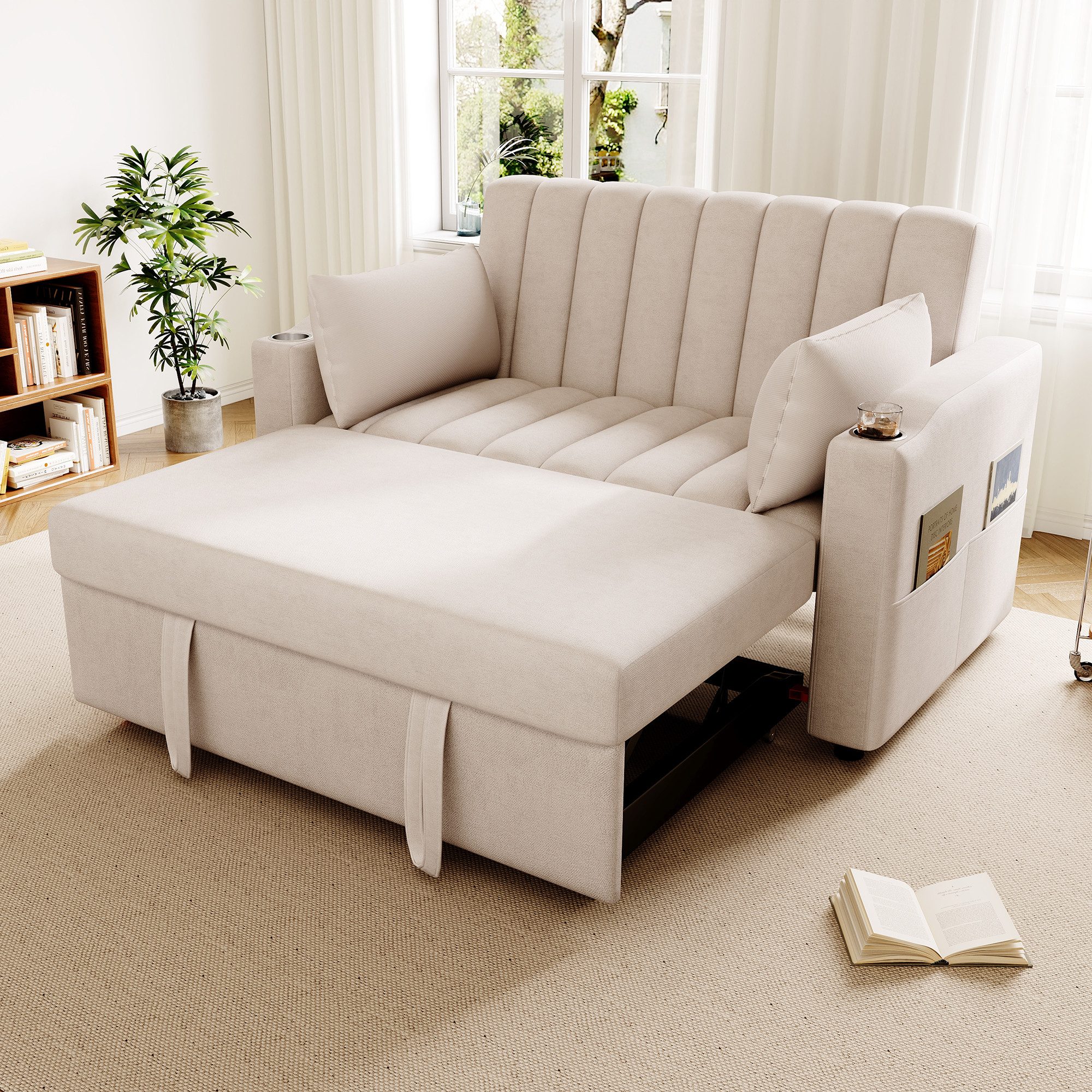 Merax Schlafsofa 2-Sitzer Sofa mit Schlaffunktion, 1 Teile, Doppelsofa mit günstig online kaufen