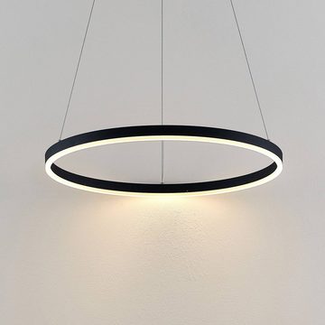 Arcchio LED-Hängeleuchte Albiona, dimmbar, LED-Leuchtmittel fest verbaut, warmweiß, Modern, Metall, Acryl, Schwarz, weiß, 1 flammig, inkl. Leuchtmittel