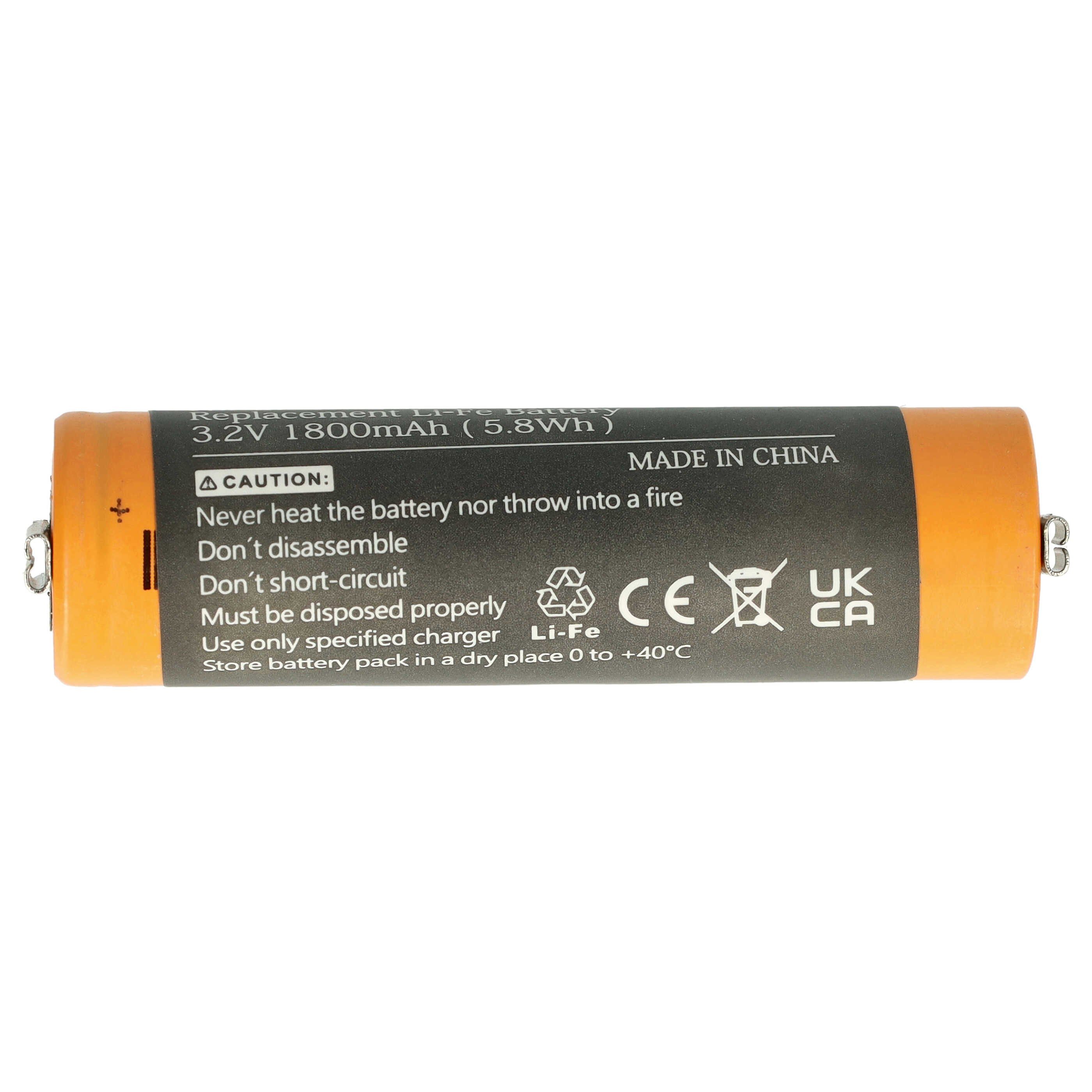 vhbw Akku passend für Moser Wahl 1884 Li+Pro Haarschneidemaschine, Akku Akku Li-Ion 1800 mAh (3,2 V, 1 St), Leistungsfähiger Austausch-Akku für Haartrimmer, Wiederaufladbar