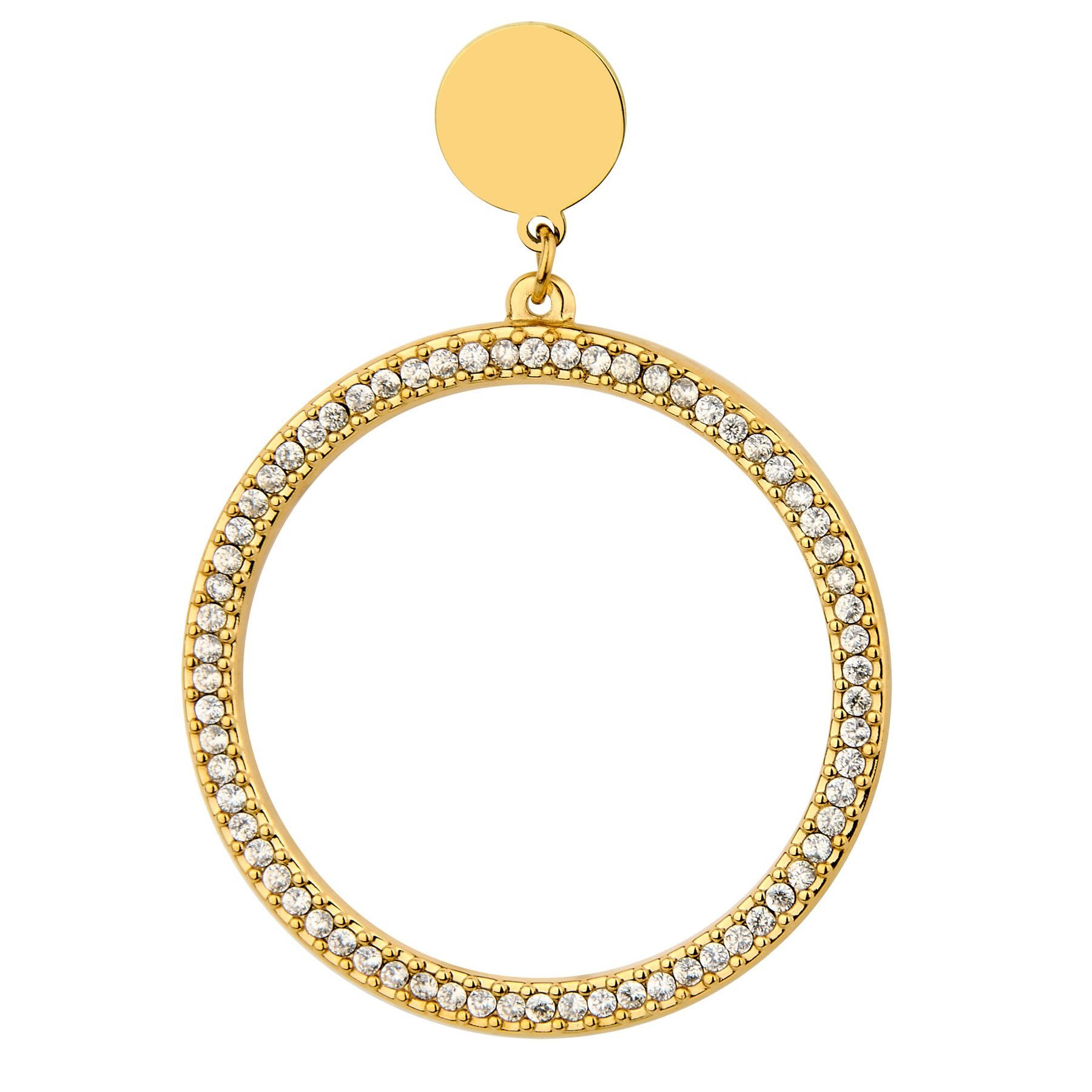 ANELY Paar Ohrhänger Runddesign mit Strassbesatz und Steckverschluss (modisch, 2-tlg., Casualmode), 9059 in Gold