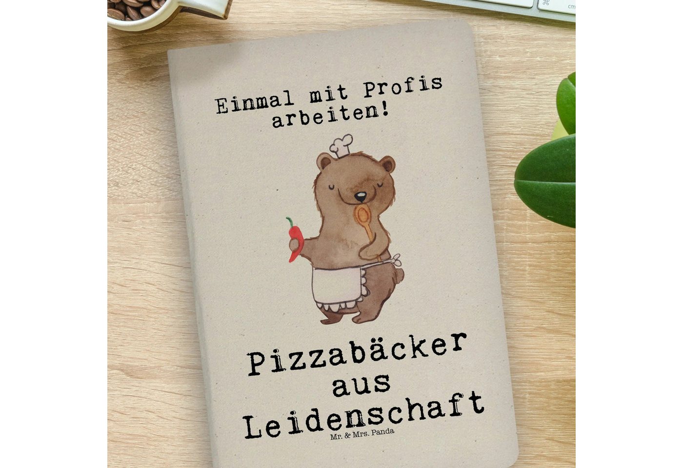 Thumbnail - Mr. & Mrs. Panda Notizbuch Pizzabäcker Leidenschaft - Transparent - Geschenk, Notizbuch DIN A4, Mr. & Mrs. Panda, Kreati...