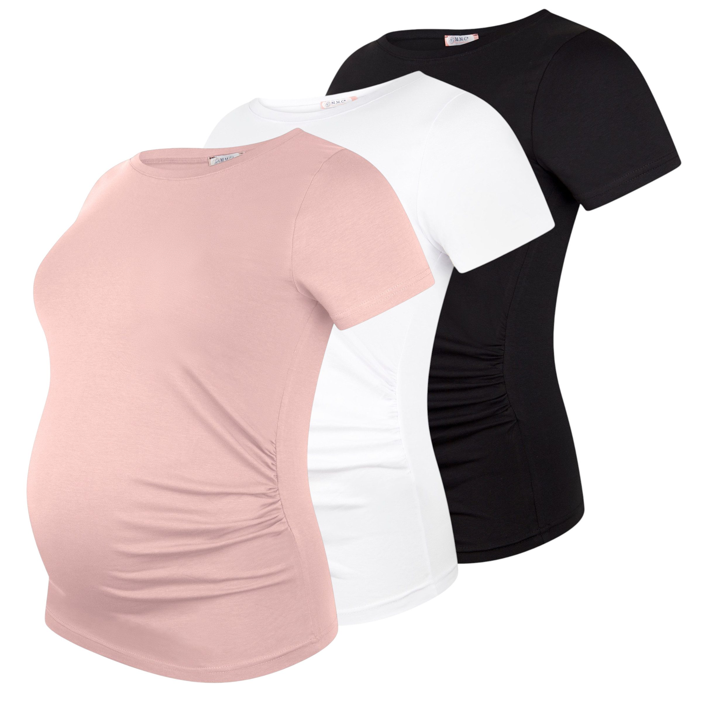 M.M.C. Umstandsshirt Basic Umstandsmode Kurzarm (3-tlg)