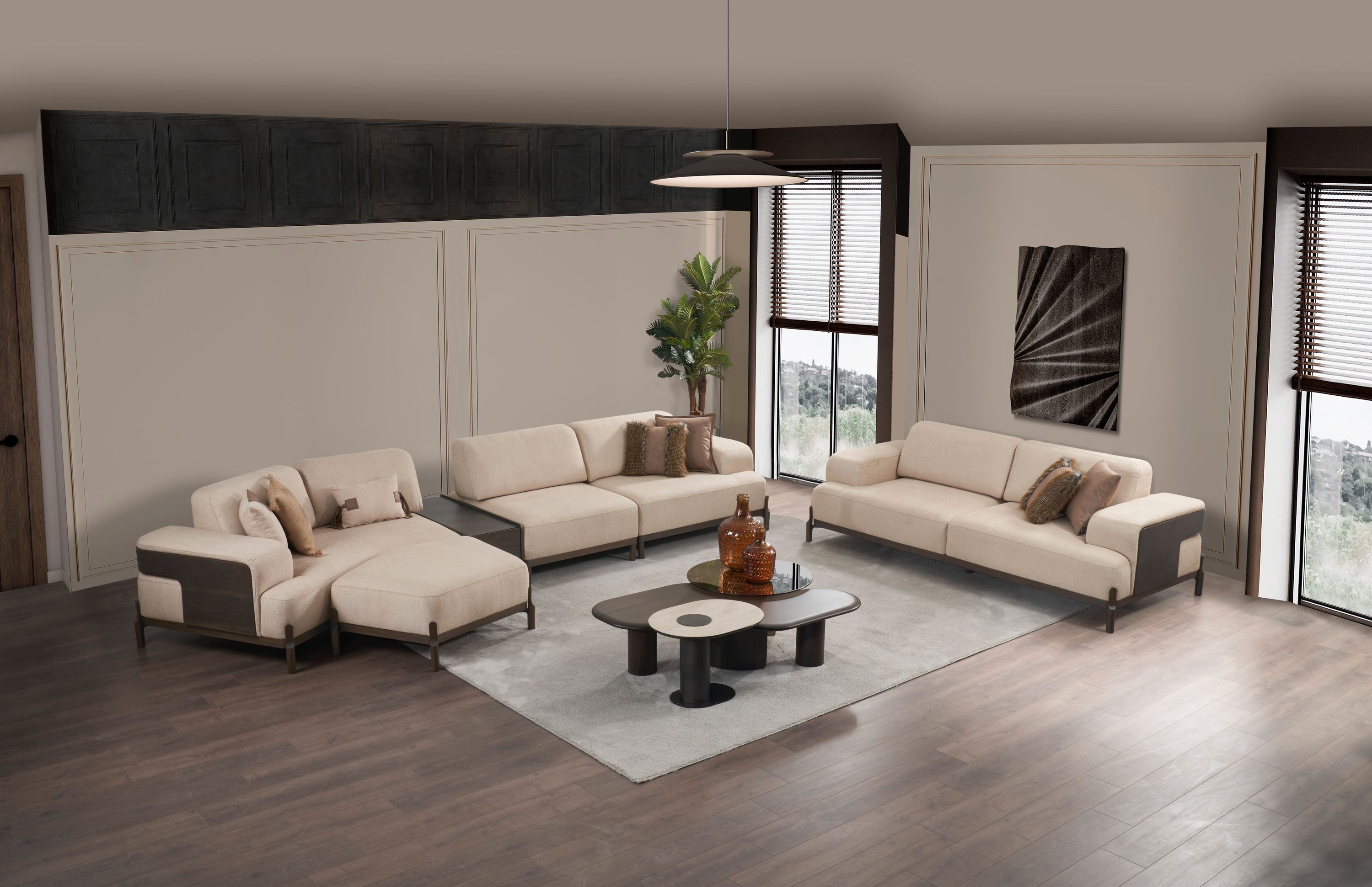 Nobelaa Ecksofa Ecksofa "Snowdrop" + 3 Sitzer + Кресла + Mitteltisch + Hocker