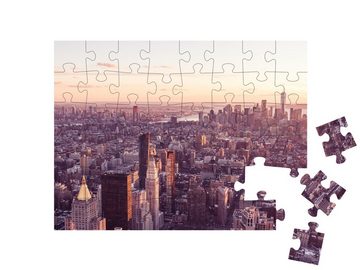puzzleYOU Puzzle Sonnenuntergang in Lower Manhattan, USA, 48 Puzzleteile, puzzleYOU-Kollektionen New York
