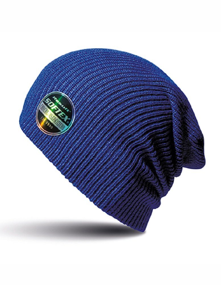 Result Beanie Unisex Strickmütze Mütze für Damen / Herren / Teenager Oversized-Style blau