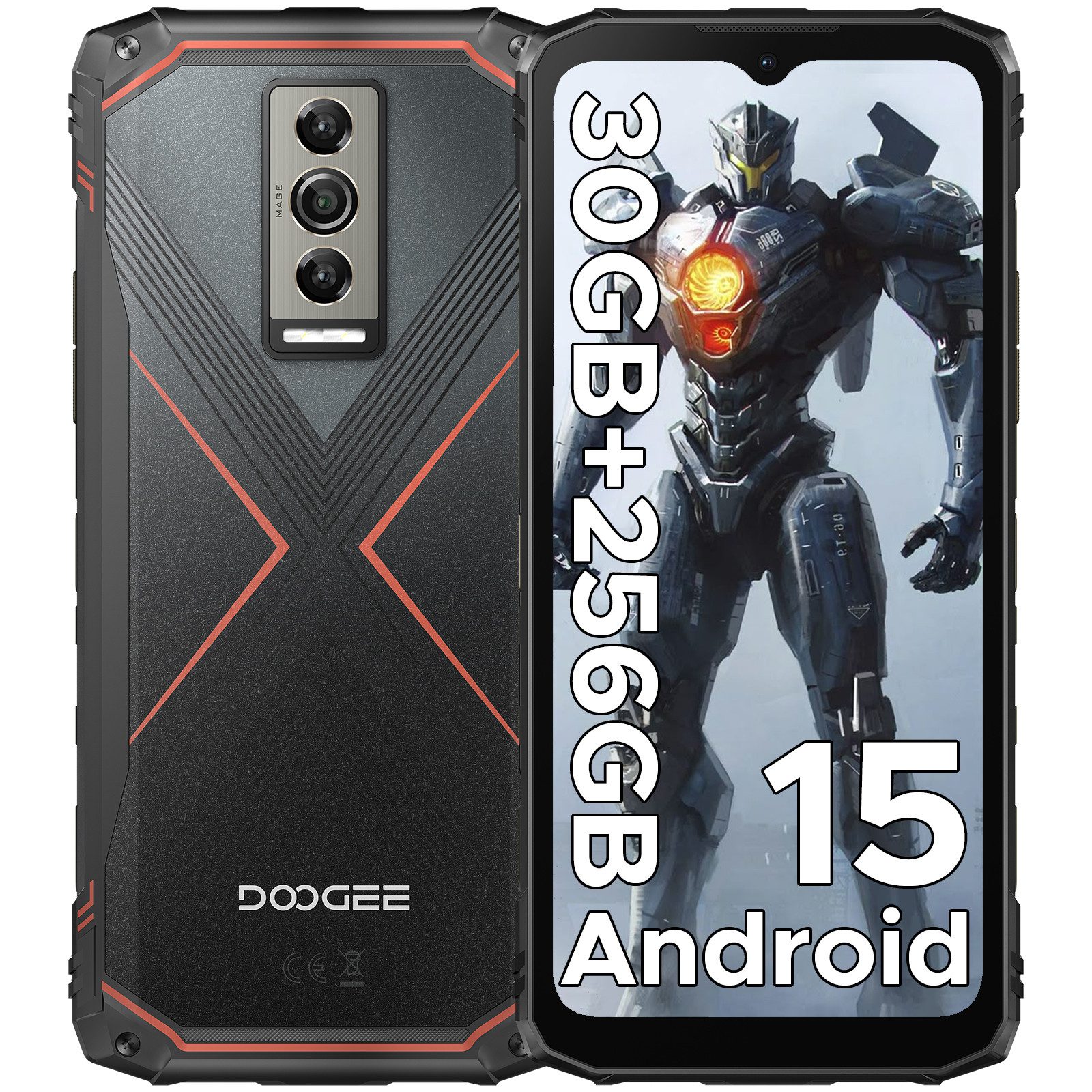 DOOGEE BLADE 10 PRO 6GB RAM + 256GB ROM(2TB) 6.56'' HD+Outdoor Handy Smartphone (6.56 Zoll, 256 GB Speicherplatz, 50 MP Kamera, Handy Ohne Vertrag,Baustellenhandy, 50MP,IP68/IP69K/NFC/Face ID/OTG)