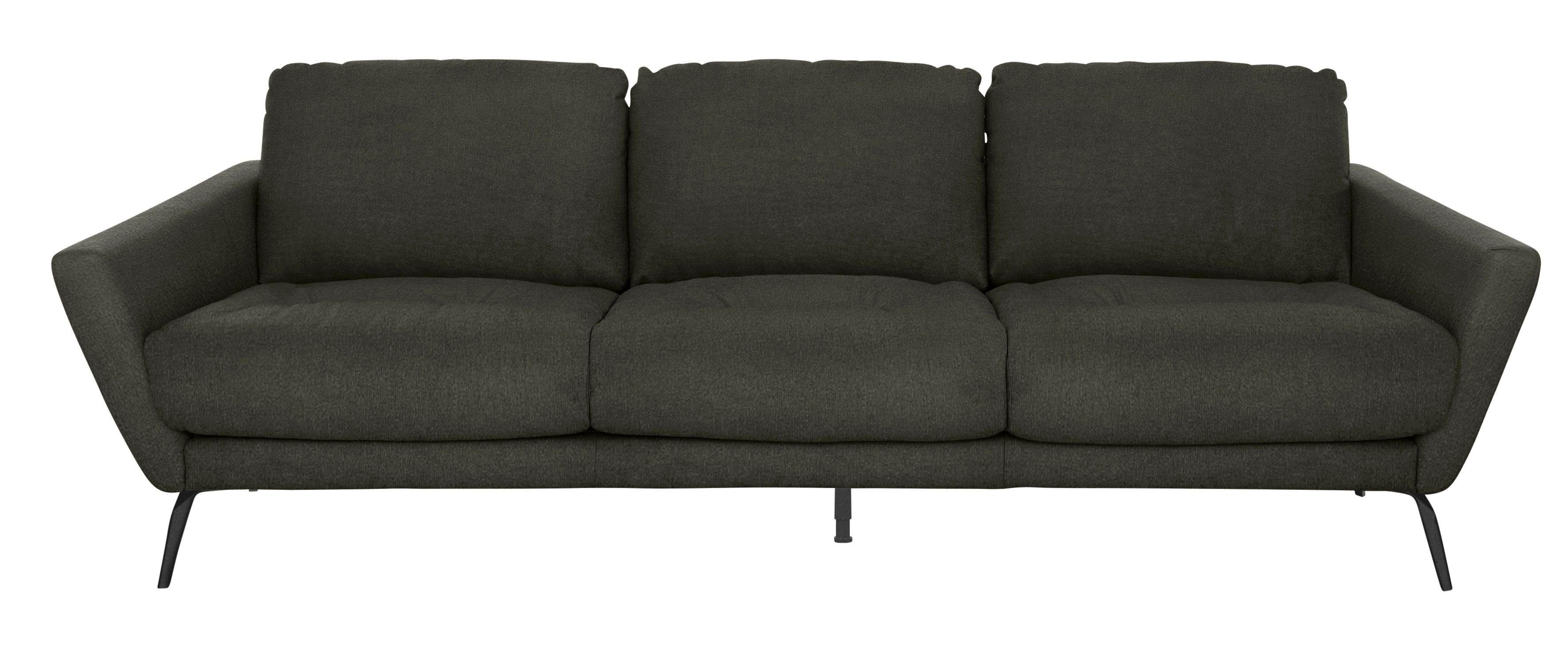 Füße schwarz Big-Sofa softy, mit dekorativer im Heftung pulverbeschichtet W.SCHILLIG Sitz,