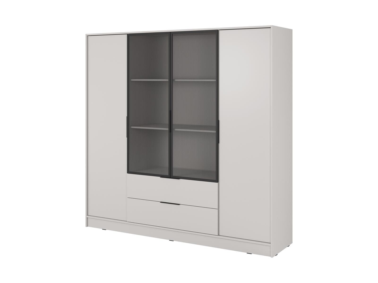 Compleo Drehtürenschrank mit geriffelten Glastüren, Designer günstig online kaufen