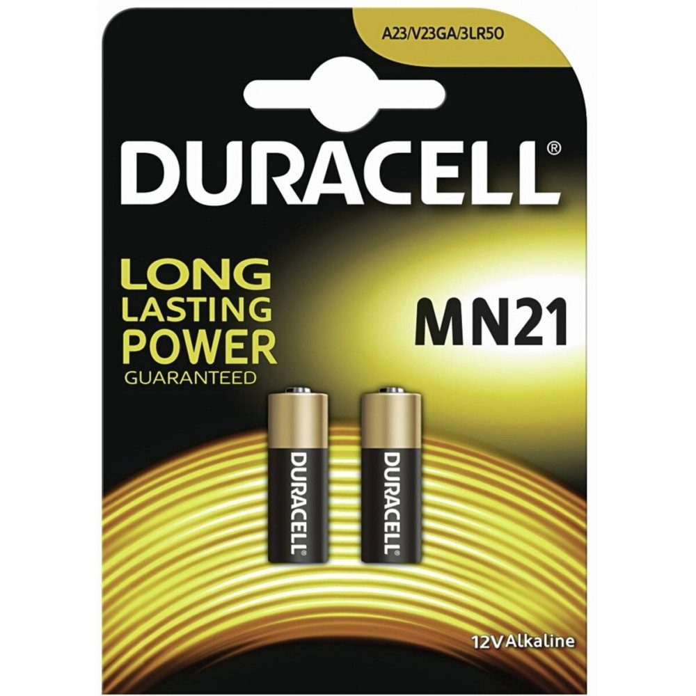 Duracell Duracell MN21 Alkaline-Batterien 2er Blister Batterie, (12 Volt V), Alkaline-Batterien für langlebige Nutzung