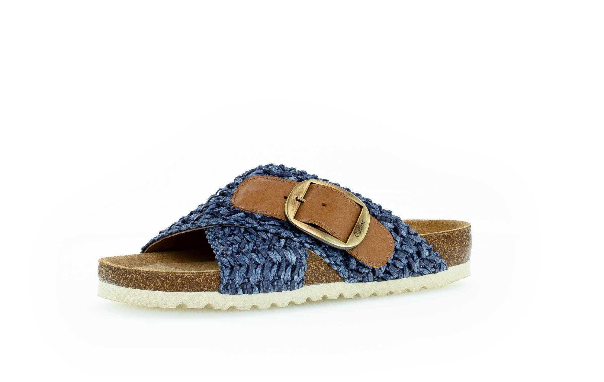 (marine.cognac Blau Gabor Pantolette / 46) 83.032.46