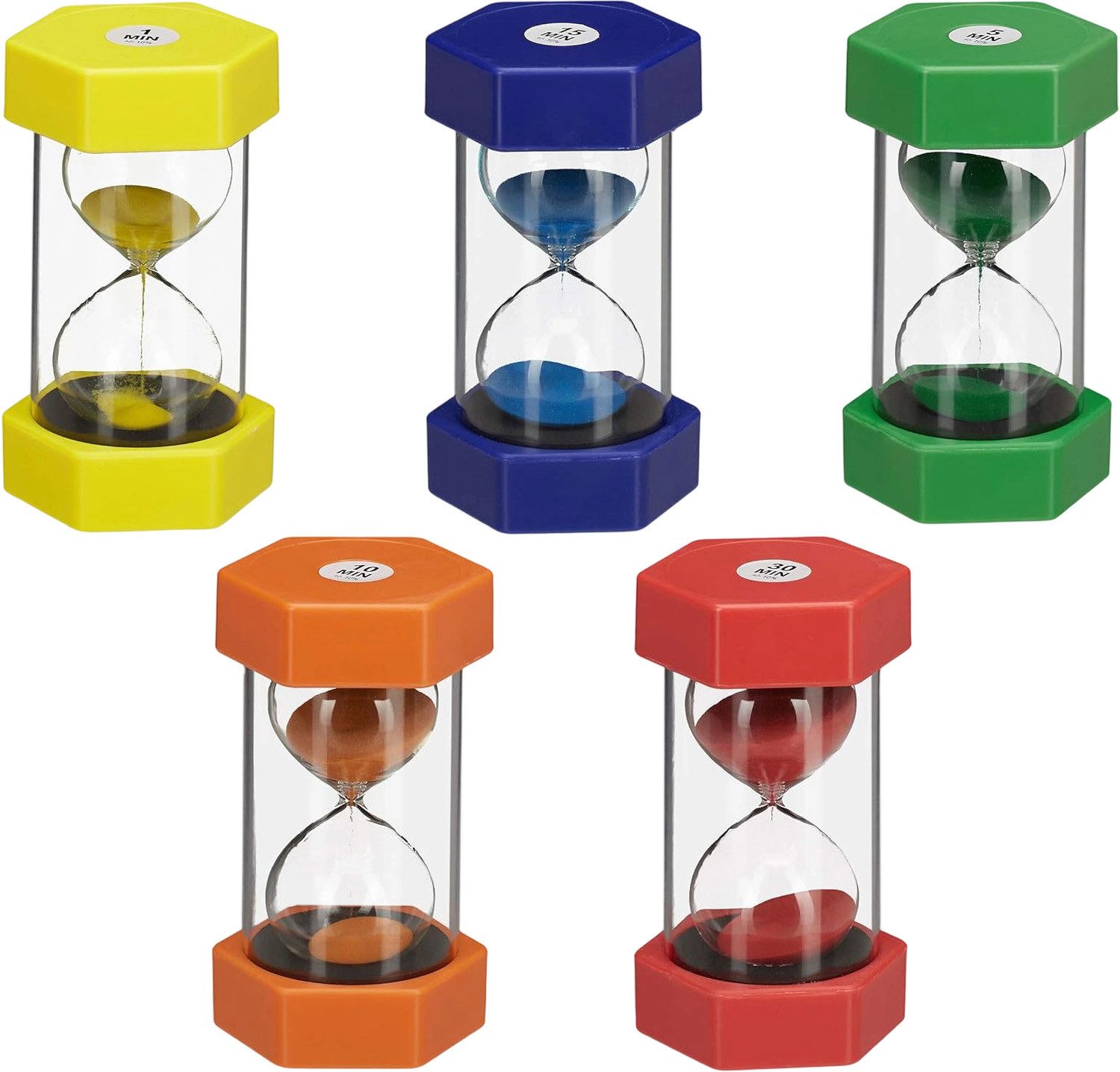 REDOM Sanduhr Stundenglas Set Trainingstimer Zeitmessgerät Timer Sanduhr bunte Stoppuhren für Klassenzimmer Küche Kinder Spiele und Hause Büro