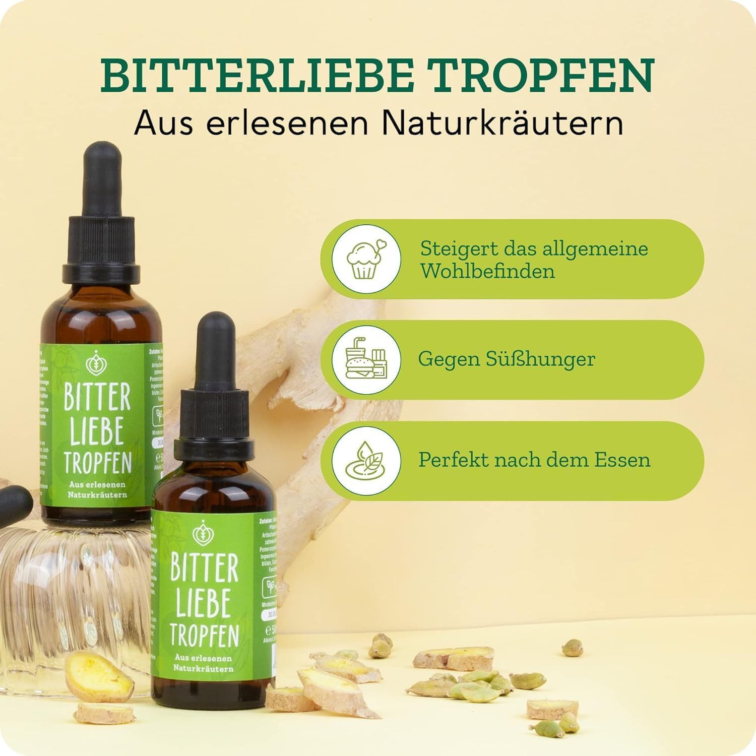 BitterLIebe - Bittertropfen - Bitterstoffe aus hochwertigen Bitterkräuter - Tropfen